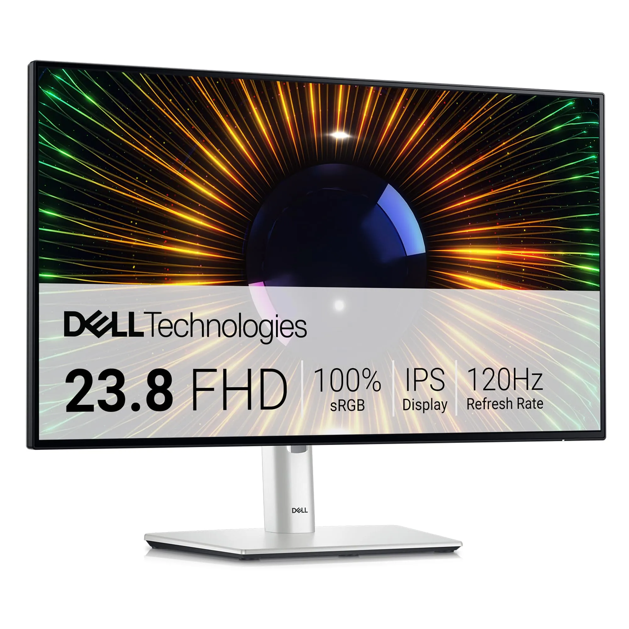 Dell U2424H UltraSharp 24" Full HD (1920x1080) Monitor, 120Hz, IPS, 5ms, 100% sRGB, 2x USB-C, 2x DisplayPort, HDMI, 3x USB, 3 Anni di Garanzia, Argento
