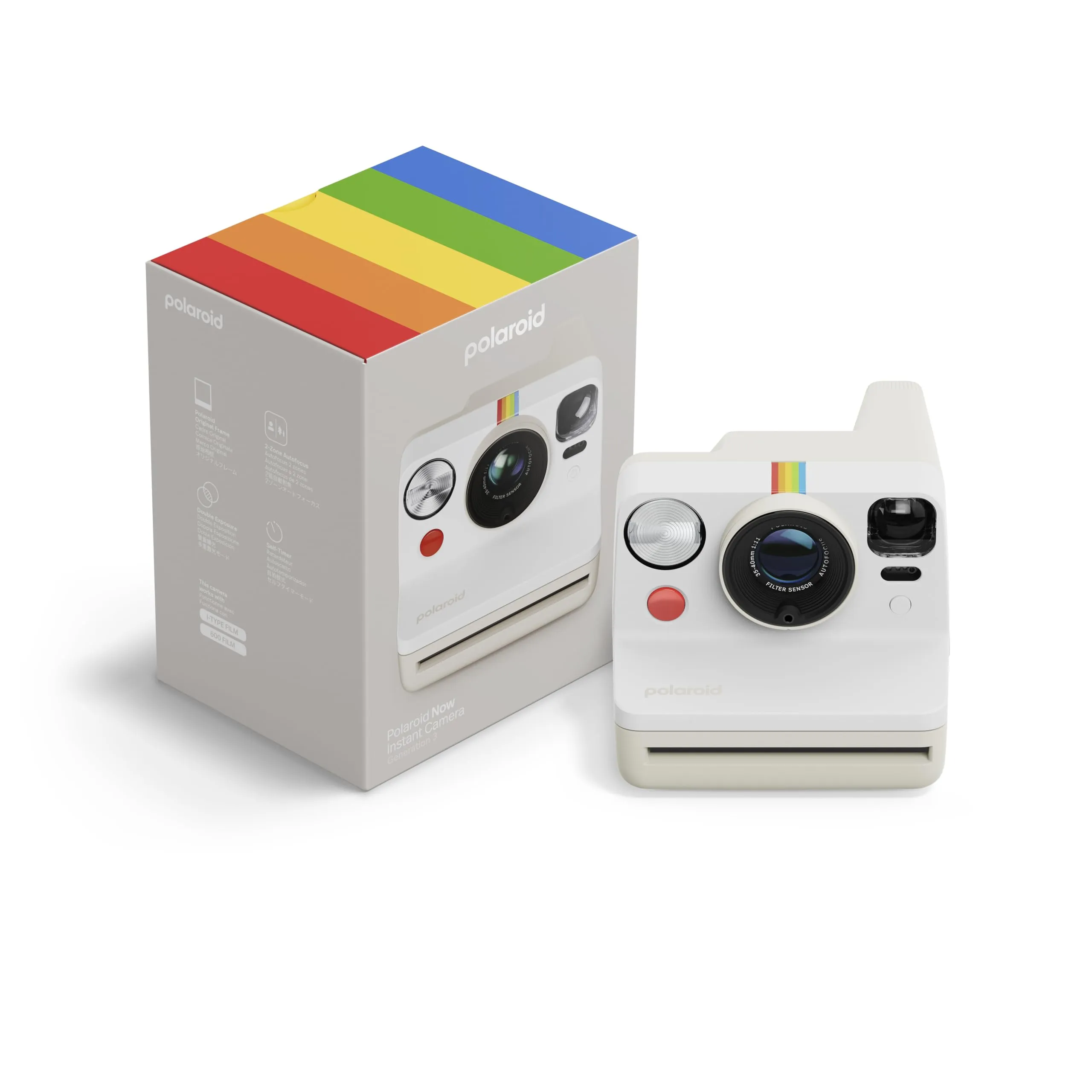 Polaroid - Now Generazione 3 - Fotocamera istantanea - Bianco (9155)