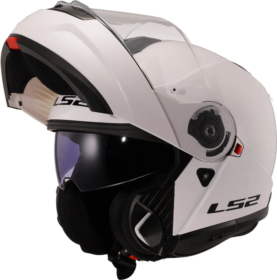 LS2, Casco Moto Modulare STROBE II Gloss White, S