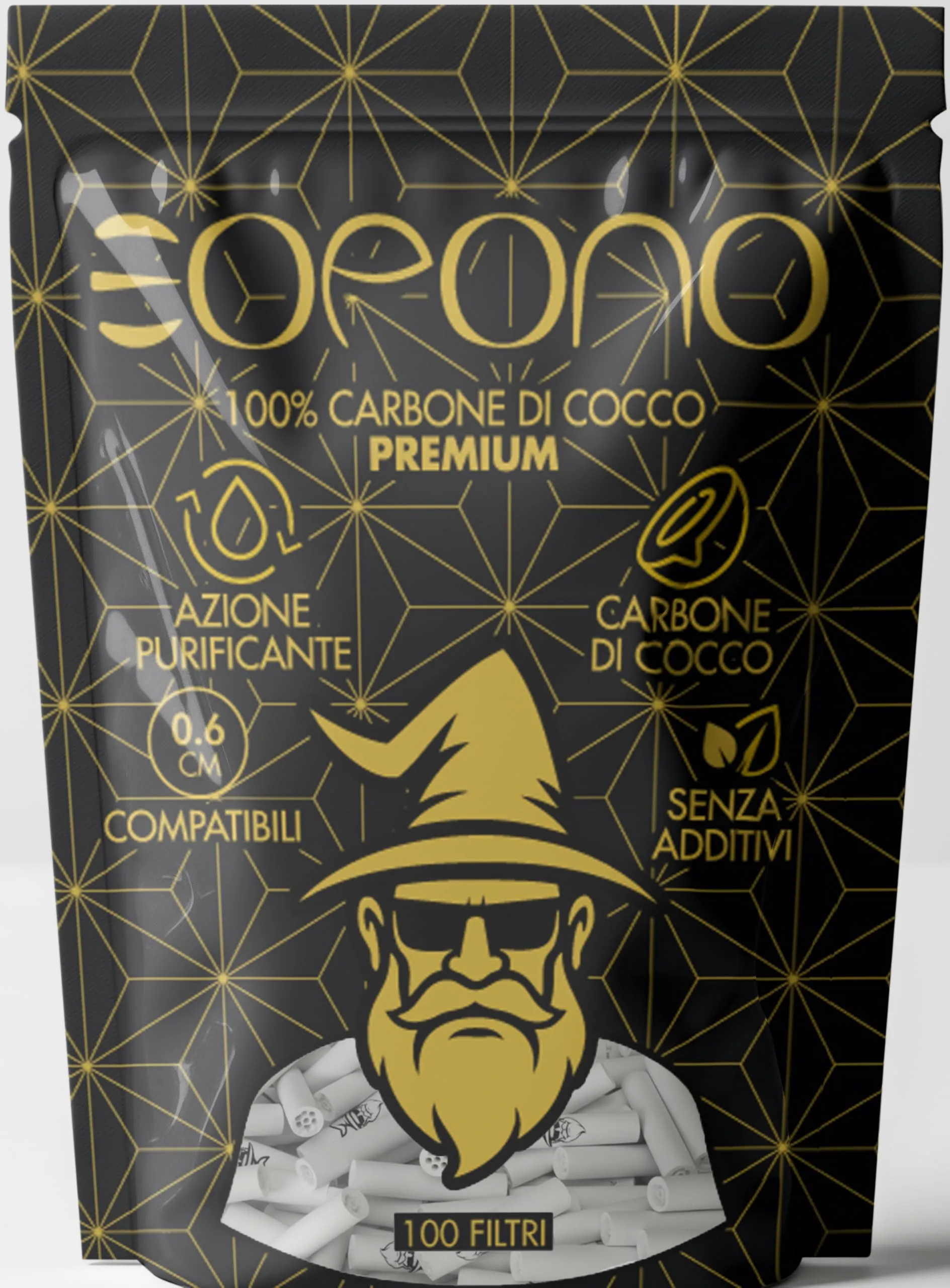 EOPONO® 100 Filtri Carbone Attivo Ø6mm Doppia Ceramica-Filtraggio Ottimizzato-Carbone di Cocco Naturale-Compatibili Slim