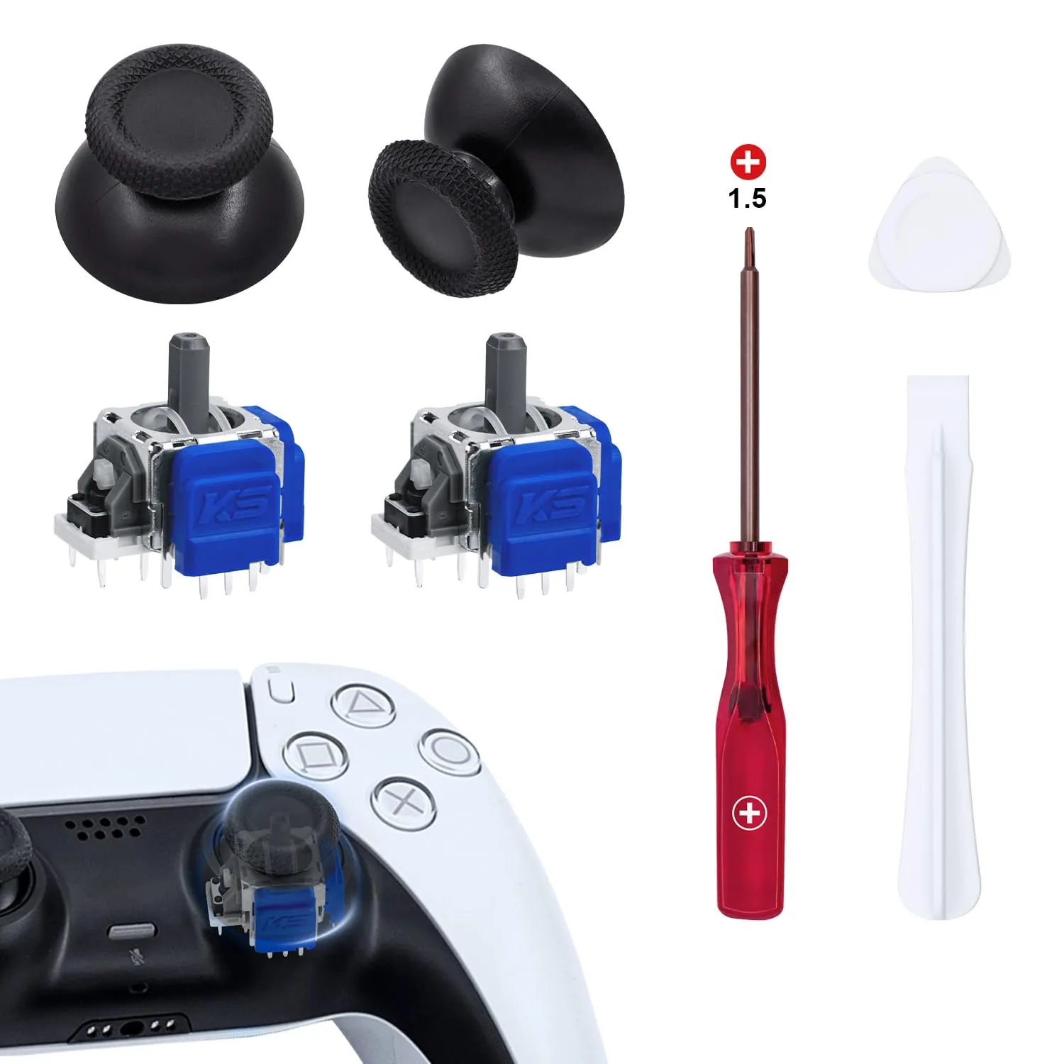 Mcbazel TMR Elettromagnetico Joystick Analogico, Analog Stick di Ricambio di Riparazione per PS5 DualSense/PS5 DualSense Edge Controller, No Drift