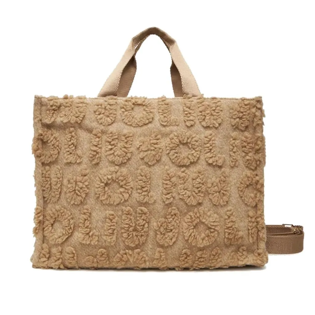 Liu Jo Jeans Shopping bag grande misto lana Oat Milk
