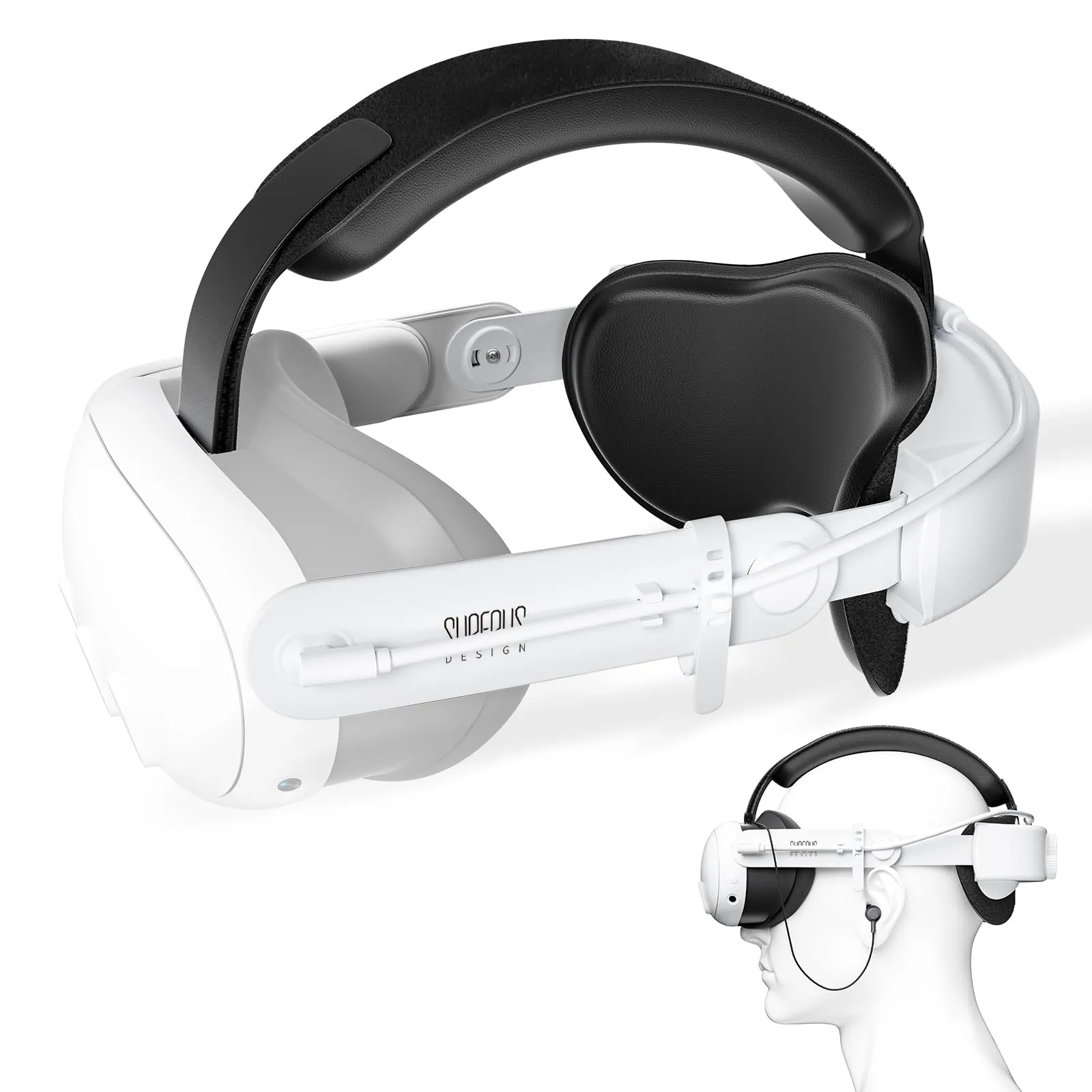 SUPERUS Cinturino per Testa con Batteria per Quest 3S/Quest 3 con Auricolari - Ricambio per Cinturino Elite Regolabile per Quest 3S/Quest 3 - Estende Tempo Gioco e Riduce Pressione sulla Testa