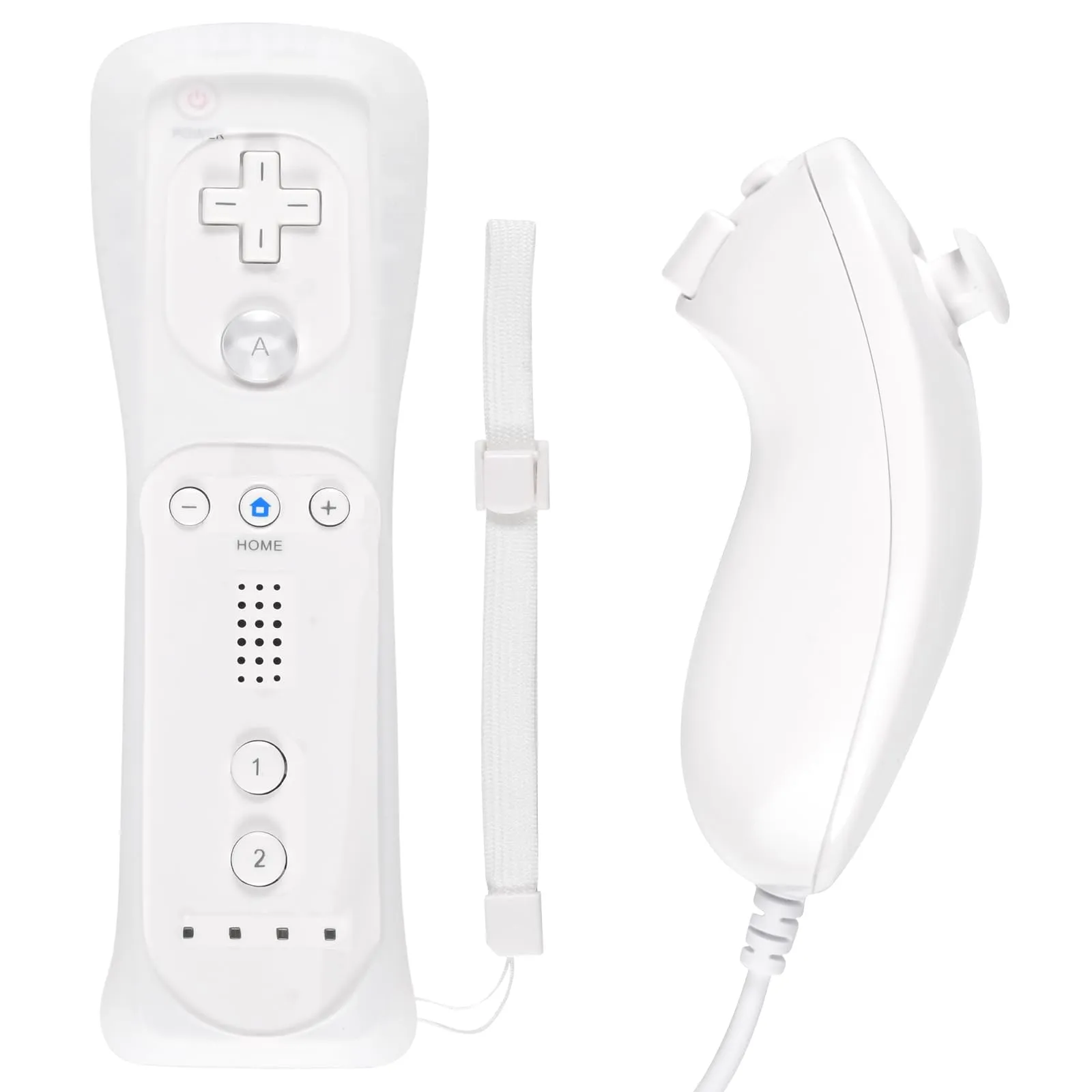 Funmo Telecomando e controller Wii, telecomando Wii con controller Nunchuck Wii, compatibile con Wii/Wii U, dotato di guscio in silicone e bracciale (bianco)