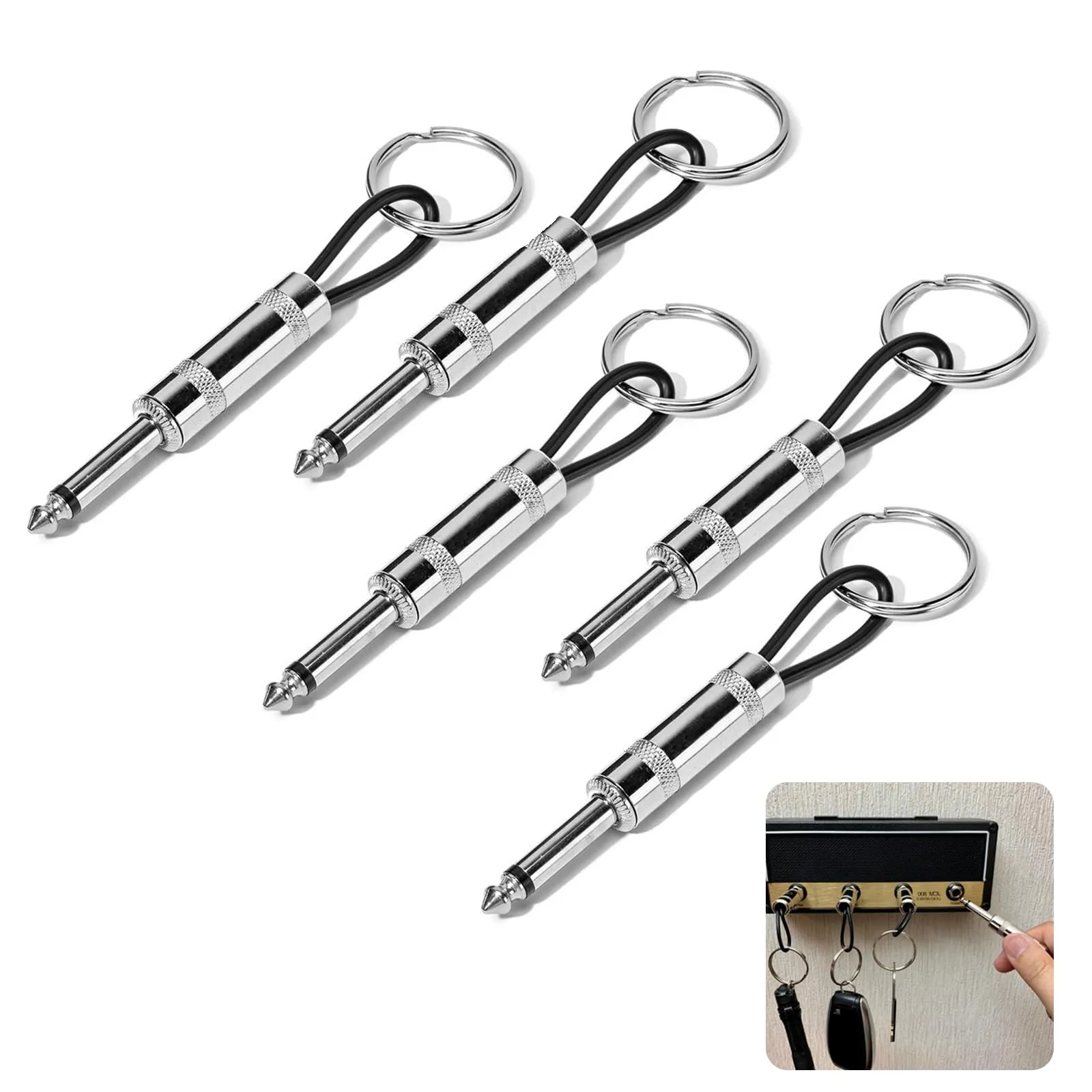 5 Pezzi Portachiavi Marshall Muro, Portachiavi per Jack II Rack 2.0 JCM800, Portachiavi per Amplificatore per Chitarra da Parete, Porta Chiave Marshall Key Holder per Chiave, Tastiera per Chitarra