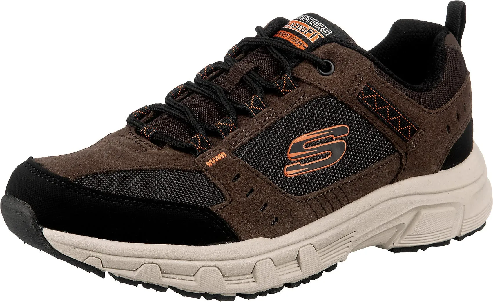 Skechers Oak Canyon, Sneaker Uomo, Chocolate Leather Pu Mesh Black Trim, 44 EU