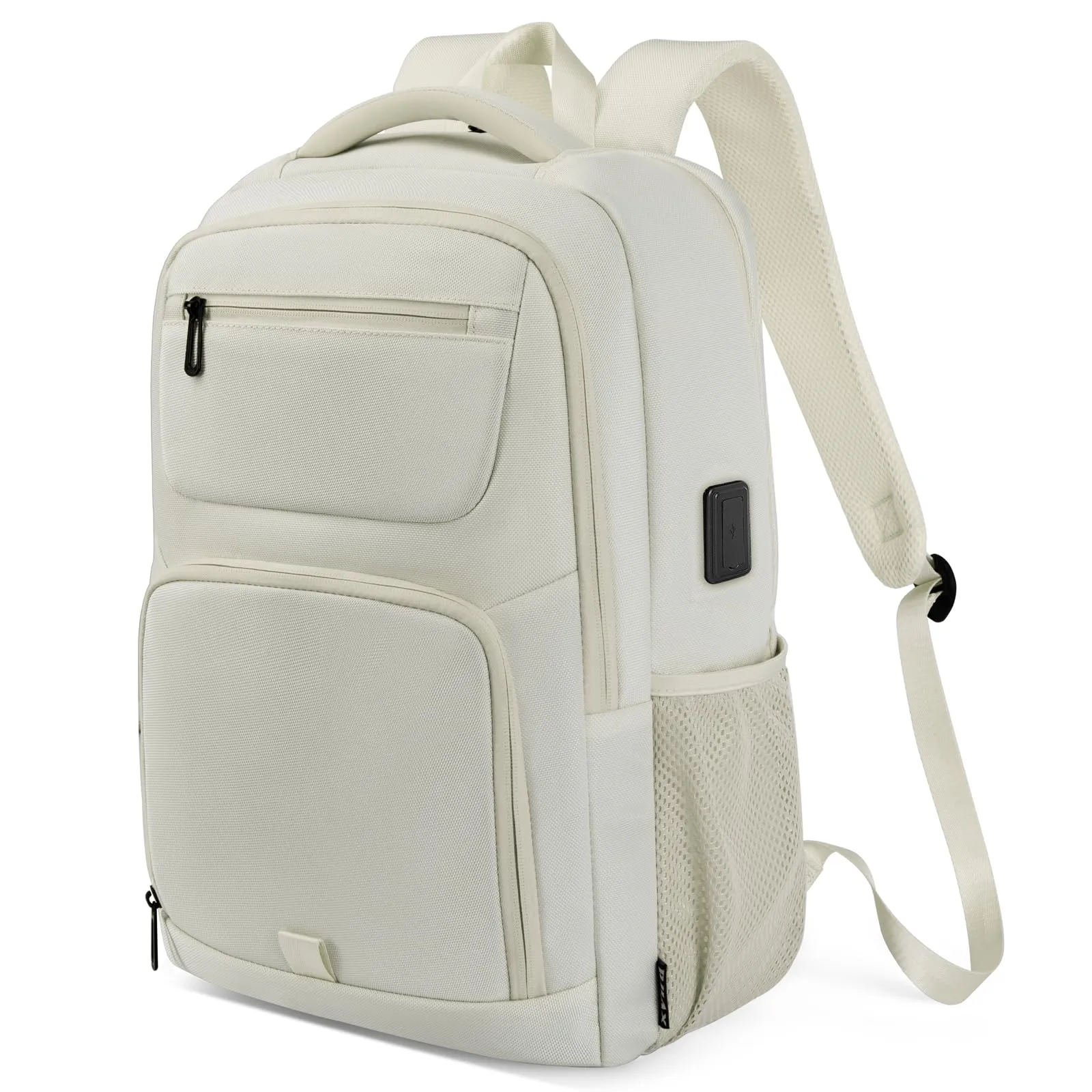 BJIAX 35 Litri Impermeabile 15.6 Pollici Zaino Uomo per PC Portatile con Caricatore USB Zaino da lavoro per Laptop, Computer, Notebook, Viaggio Regalo Uomo - Beige