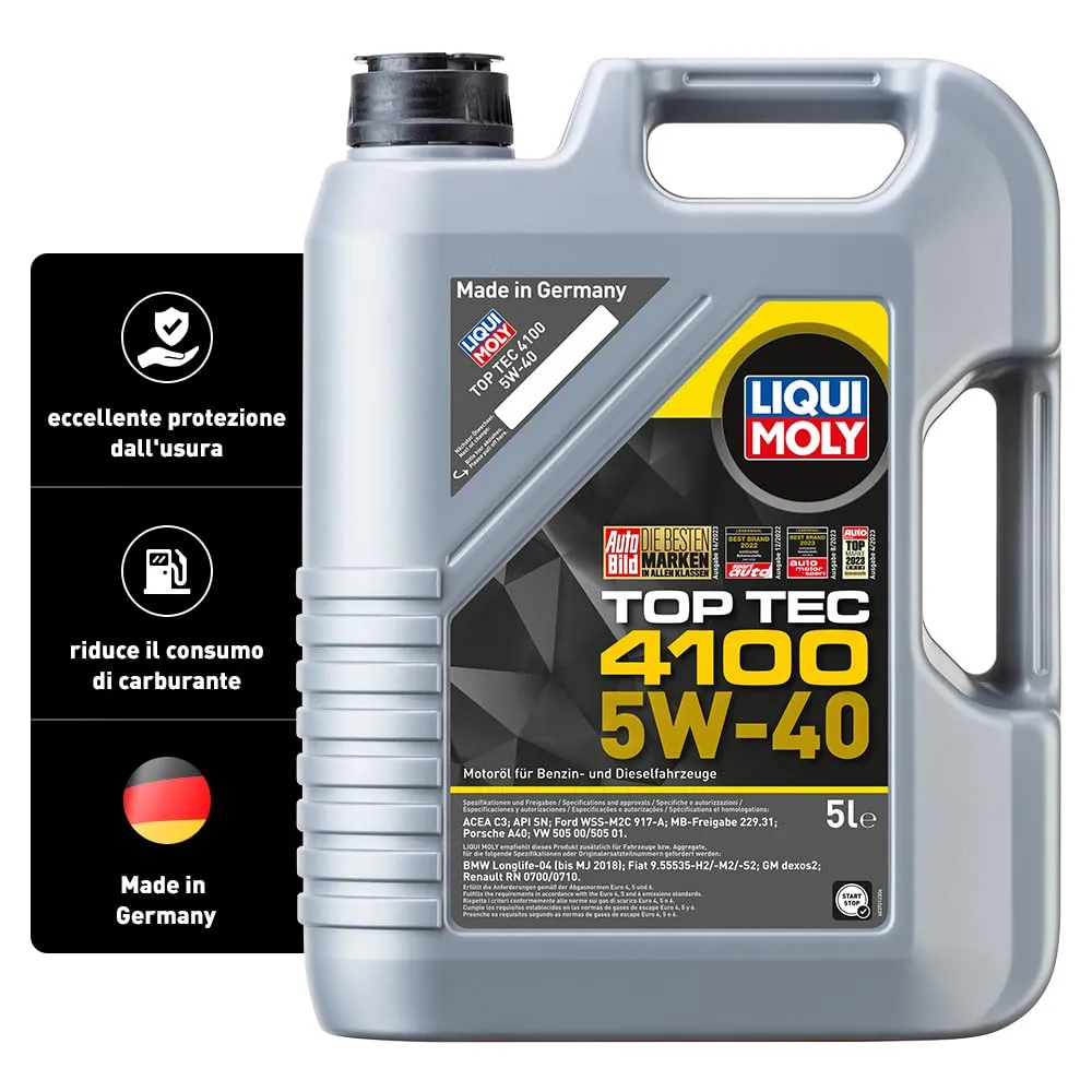 LIQUI Moly | Top Tec 4100 5W-40 | 5 L | Oli Motore | Tecnologia Sintetica | sku: 9511