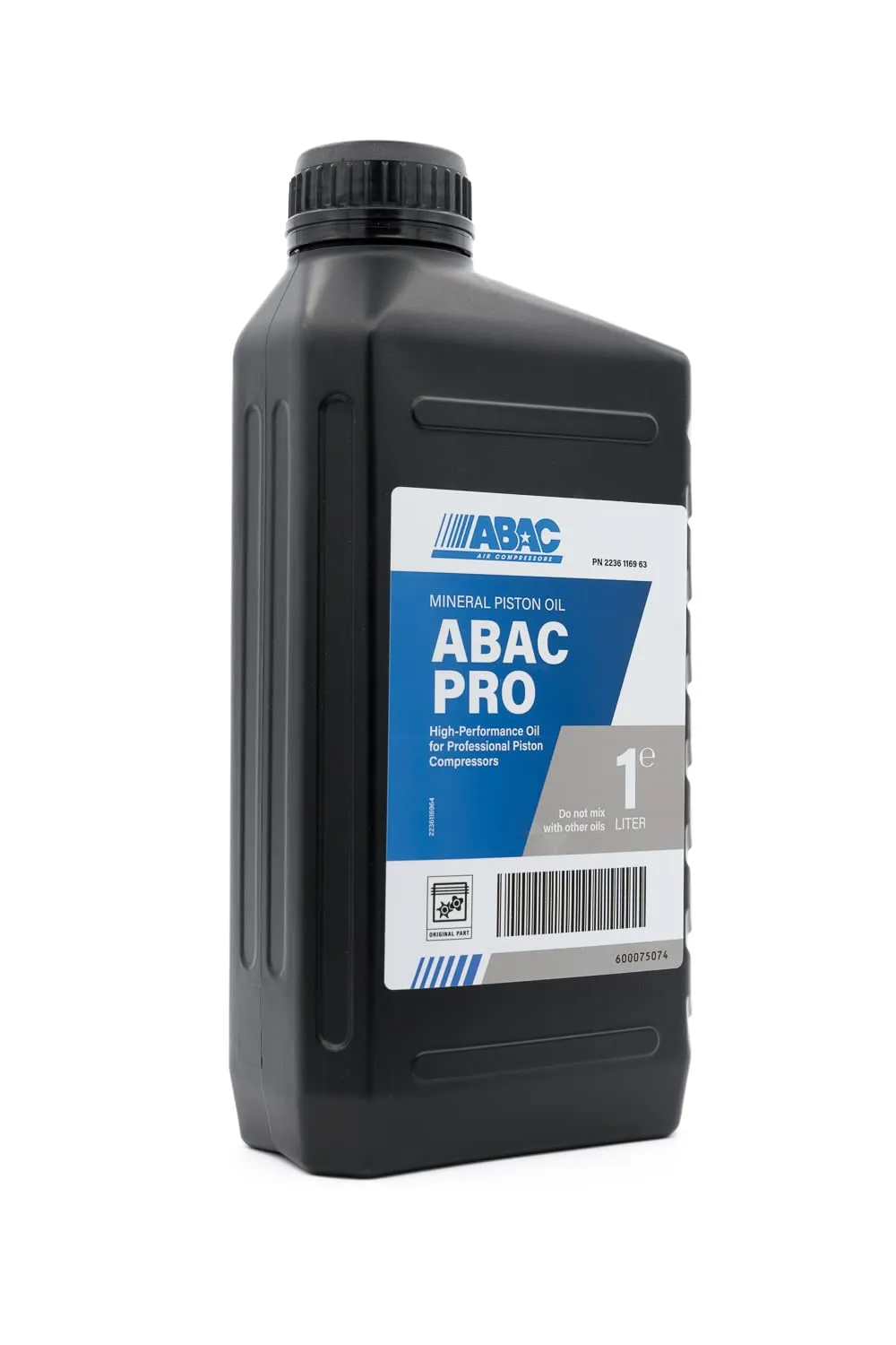 ABAC PRO Olio Lubrificante per Compressore d'Aria a Pistoni, Olio Minerale per Compressori, Fino a 250 Ore di Utilizzo, Grado di Viscosità ISO VG 100, Bottiglia da 1 L