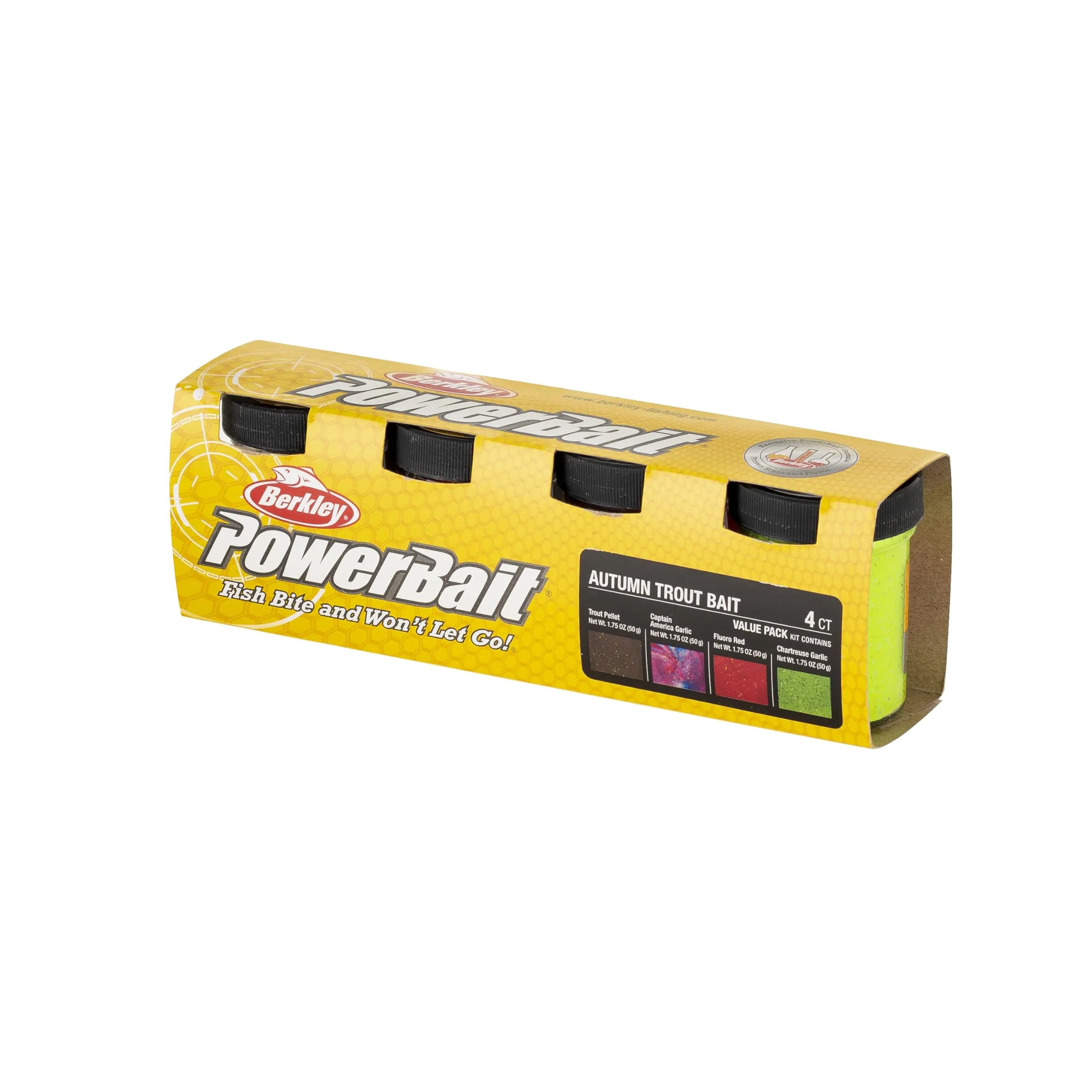 Berkley PowerBait Trout Dough Season Pack, 4 colori e sapori per la pesca alla trota tutto l'anno, esche profumate e modellabili per laghi, fiumi e torrenti, tutti i livelli di abilità, primavera