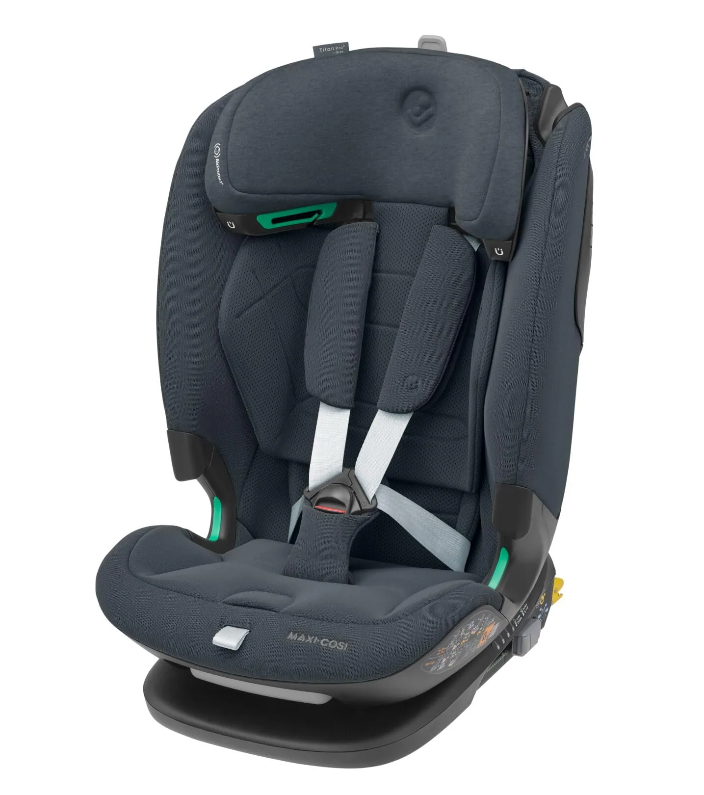 Maxi-Cosi Titan Pro² i-Size, Seggiolino auto per bambini, 15 Mesi- 12 Anni (76-150 cm), ClimaFlow, Cinture easy-in, Cuscini di sicurezza AirProtect, G-CELL, Reclinabile 4 posizioni, Authentic Graphite