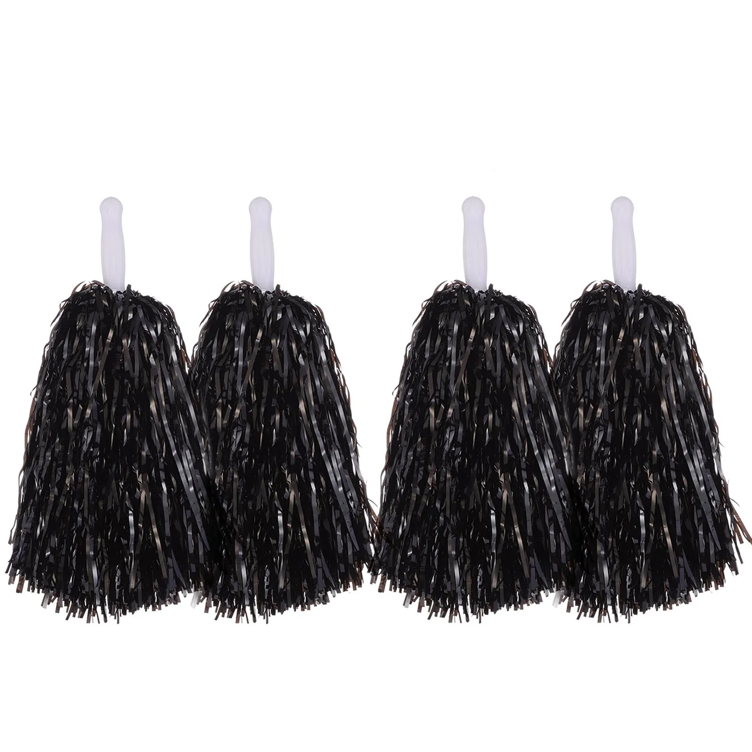 HIXNUG 2 paia di pompon da cheerleader, in plastica, a forma di fiore, per calcio, basket, tifo, danza, decorazione per competizioni sportive, festival, celebrazioni, balli in maschera, feste (nero)