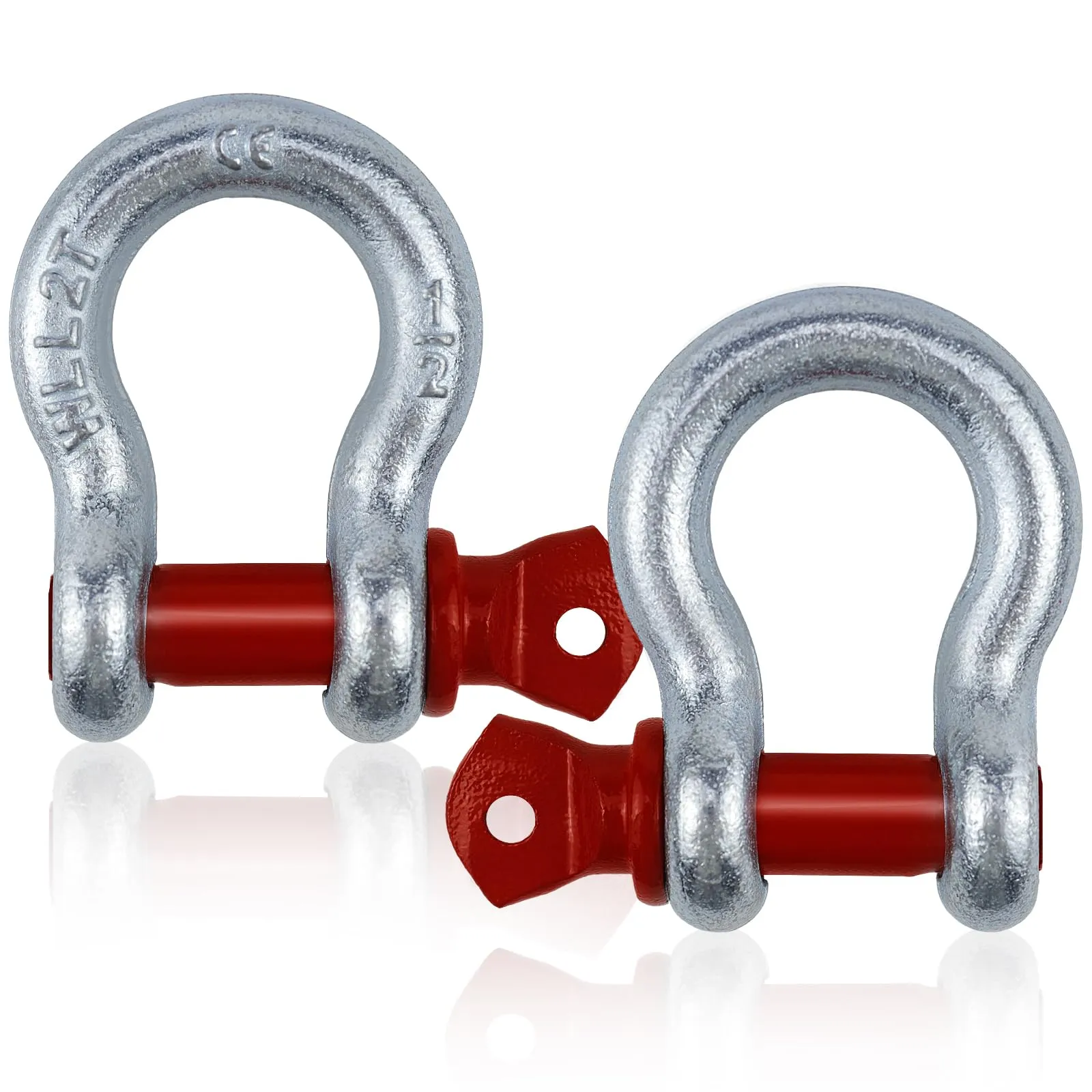 FAELNK 2 pezzi Grillo Acciaio ad AltaResistenza con Bullone Oculare Grilli Zincati per Recupero di Veicoli (WLL: 2,0 t)