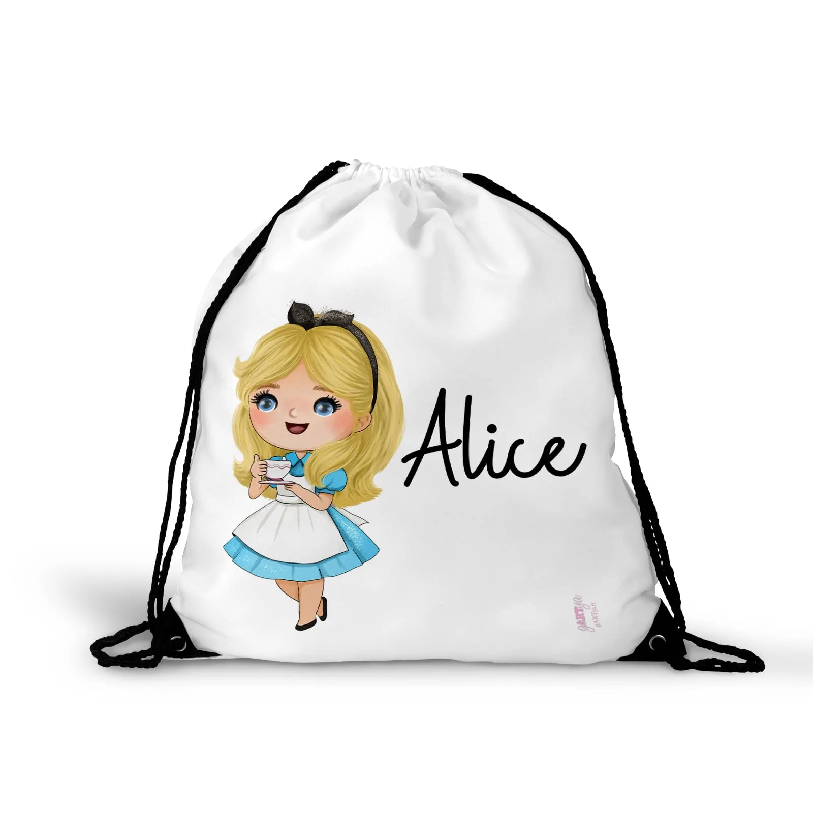 Zainetto Principesse delle Fiabe personalizzato con nome sacca scuola e asilo biancaneve cenerentola rapunzel sirenetta alice aurora jasmine tiana mulan pocahontas esmeralda trilly