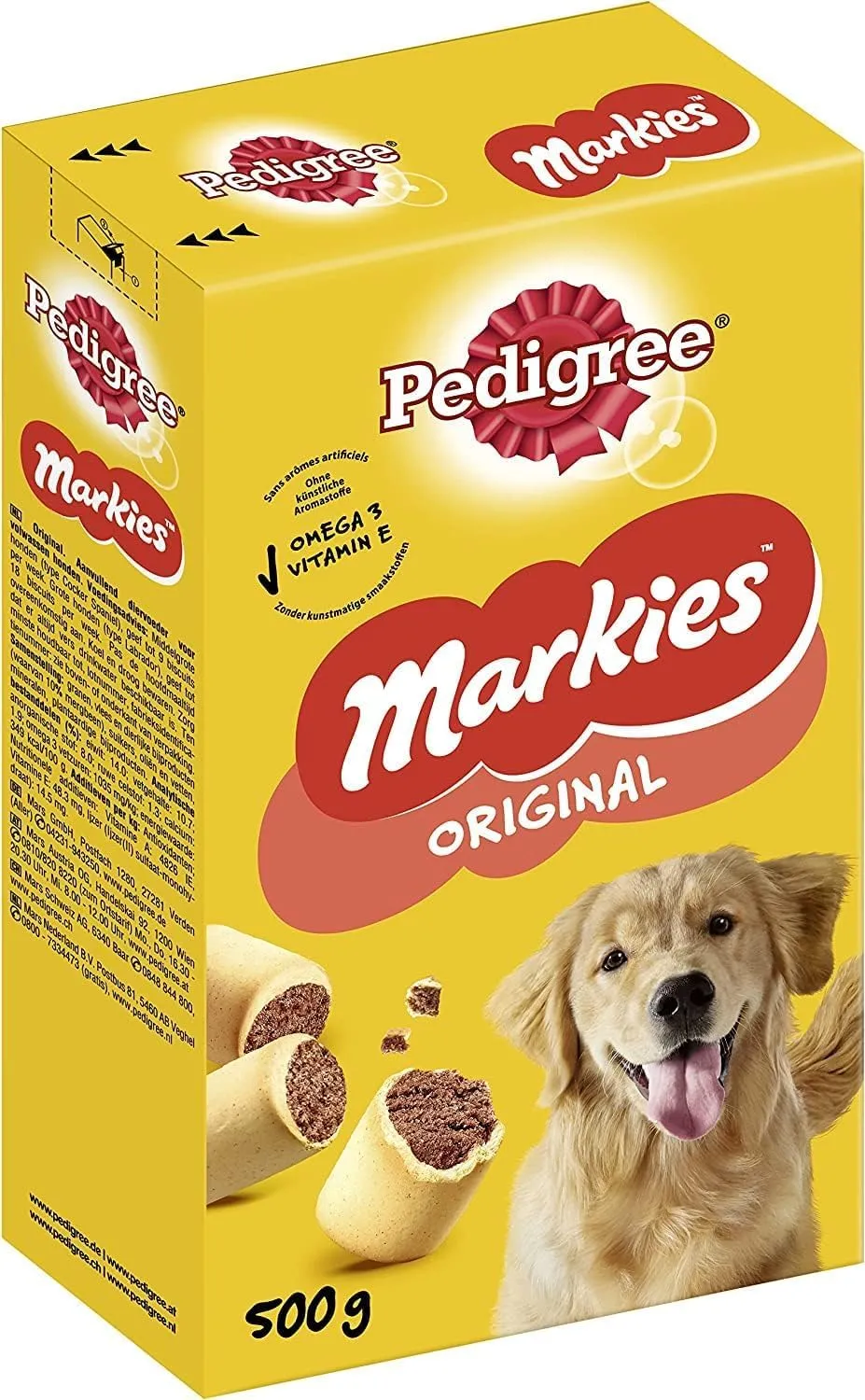 Pedigree Markies Original - Biscotto croccante per cani con mini osso di marca, 500 g
