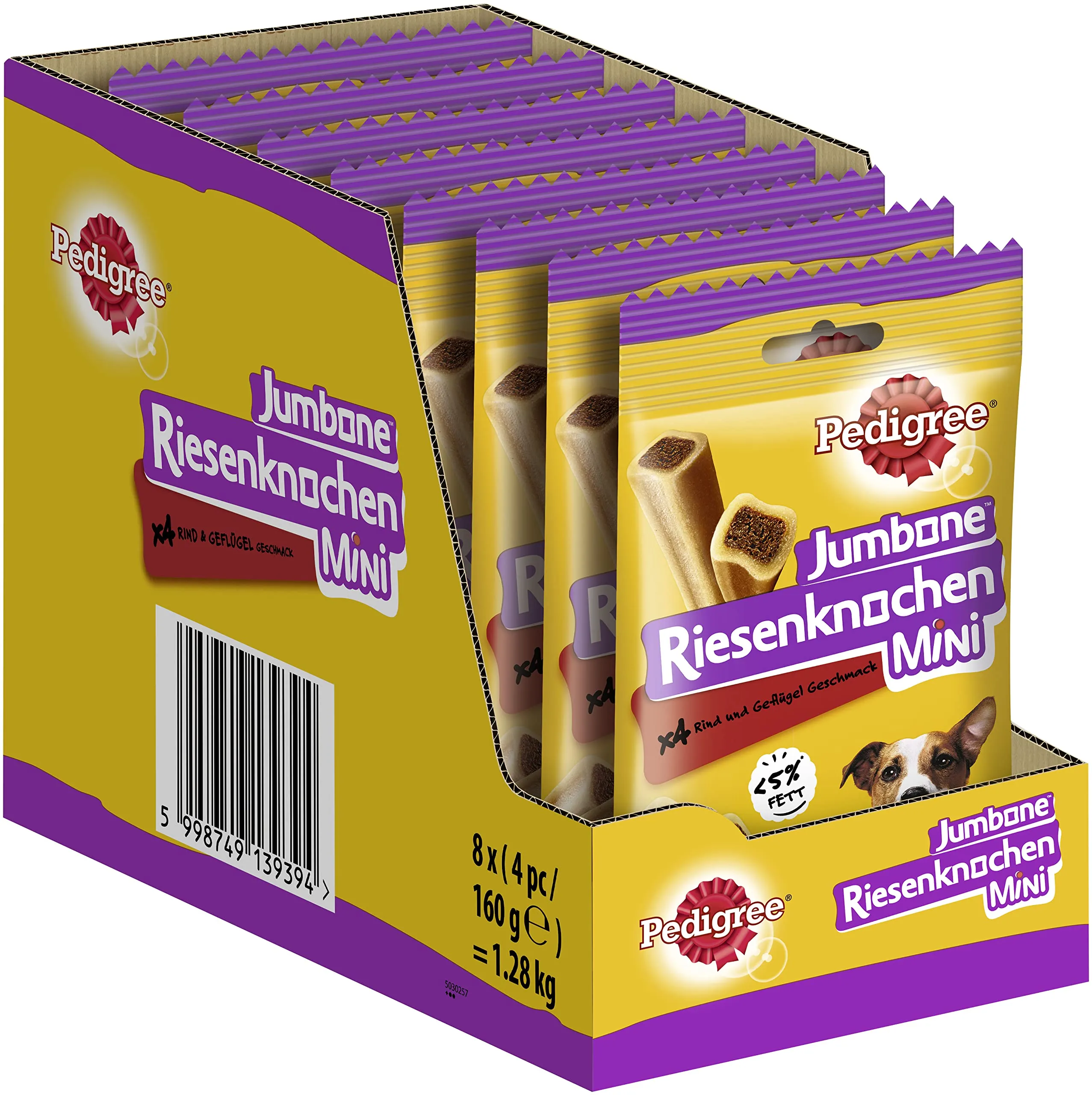 Pedigree Snack per cani di piccola taglia con manzo e pollame, 32 pezzi (8 x 4 pezzi)