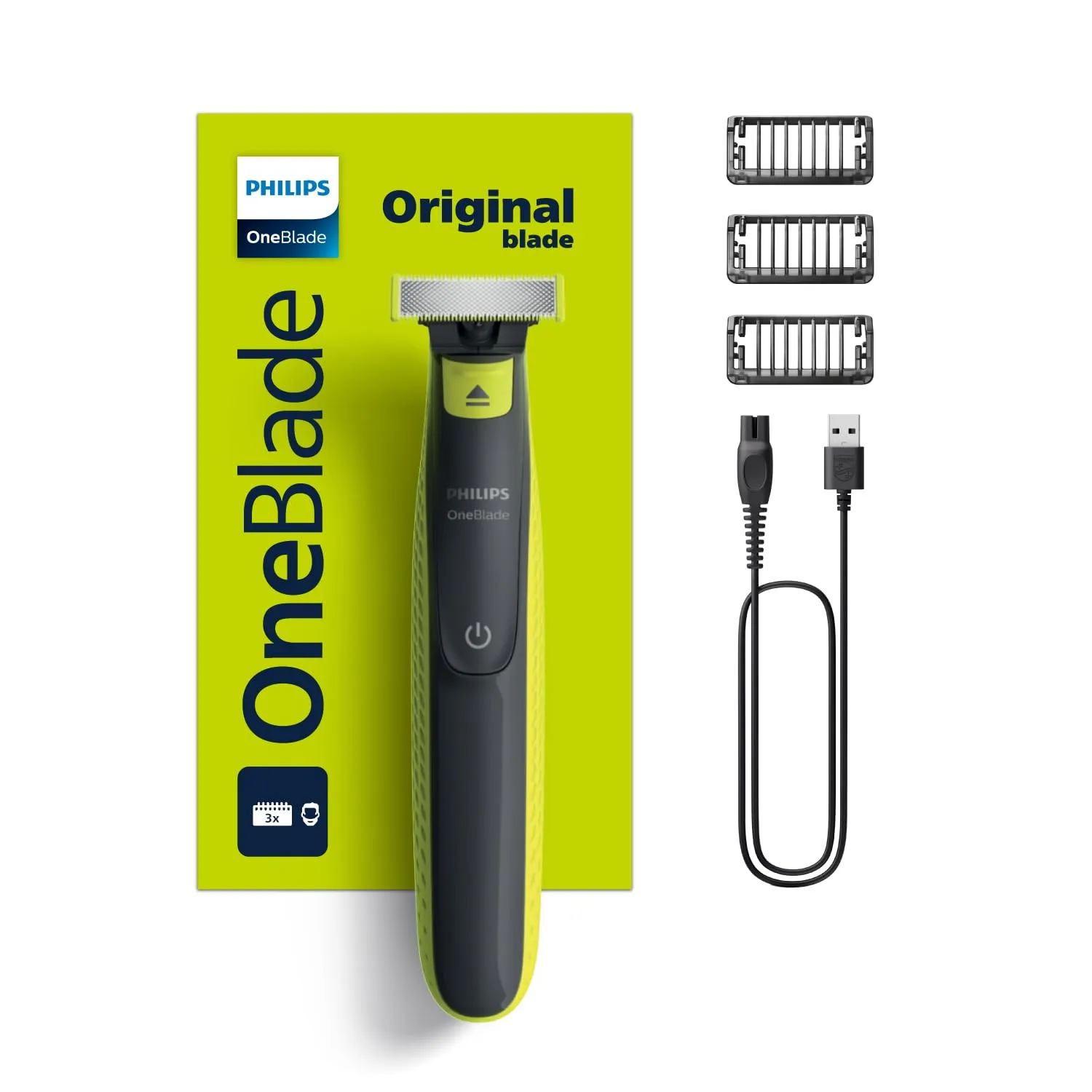 Rifinitore e raschietto OneBlade con 3 pettini, impermeabile, Bivolt - QP2724/10 Philips