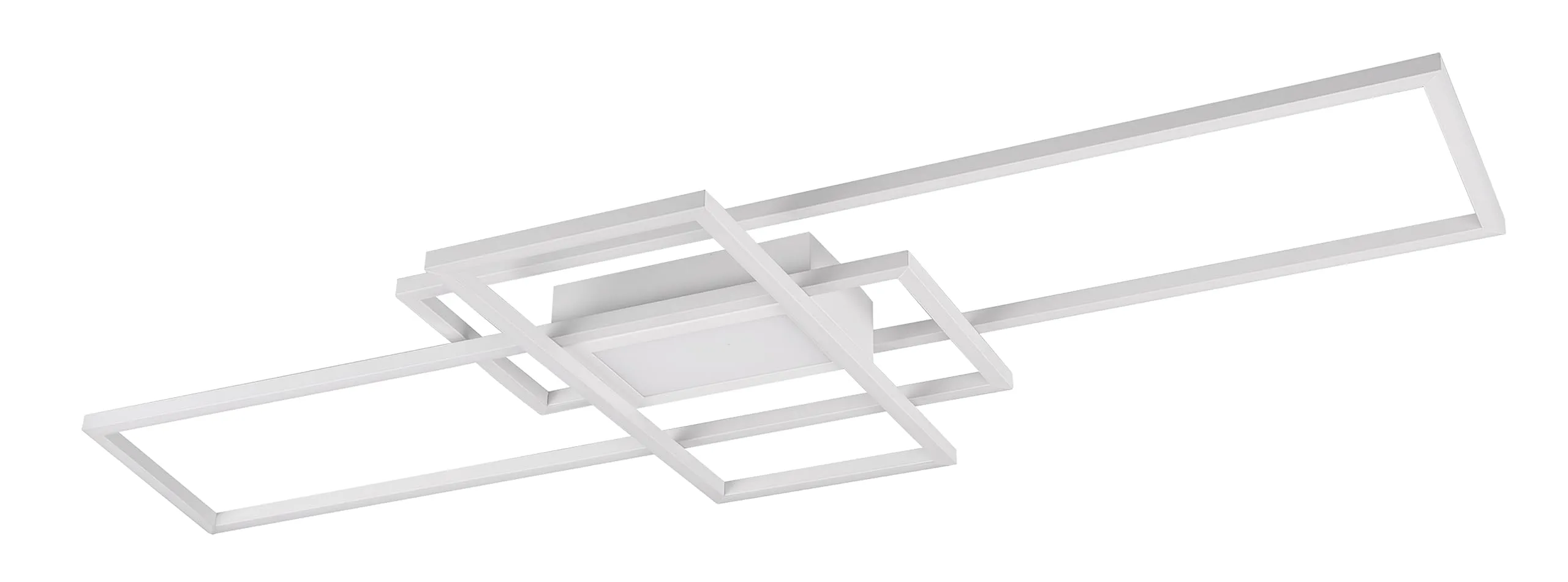 Trio, Plafoniera, Irvine incl. 1 x LED,SMD,60,0 Watt,3000-6500K,7100 Lm. Finitura: Metallo, bianco opaco L:105,0cm, L:42,0cm, A:6,5cm Comando a distanza,