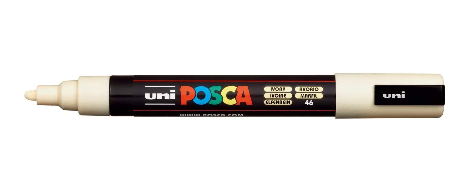 Uni : Posca Marker : PC-5M : Medium Bullet Tip : 1.8 - 2.5mm : Ivory