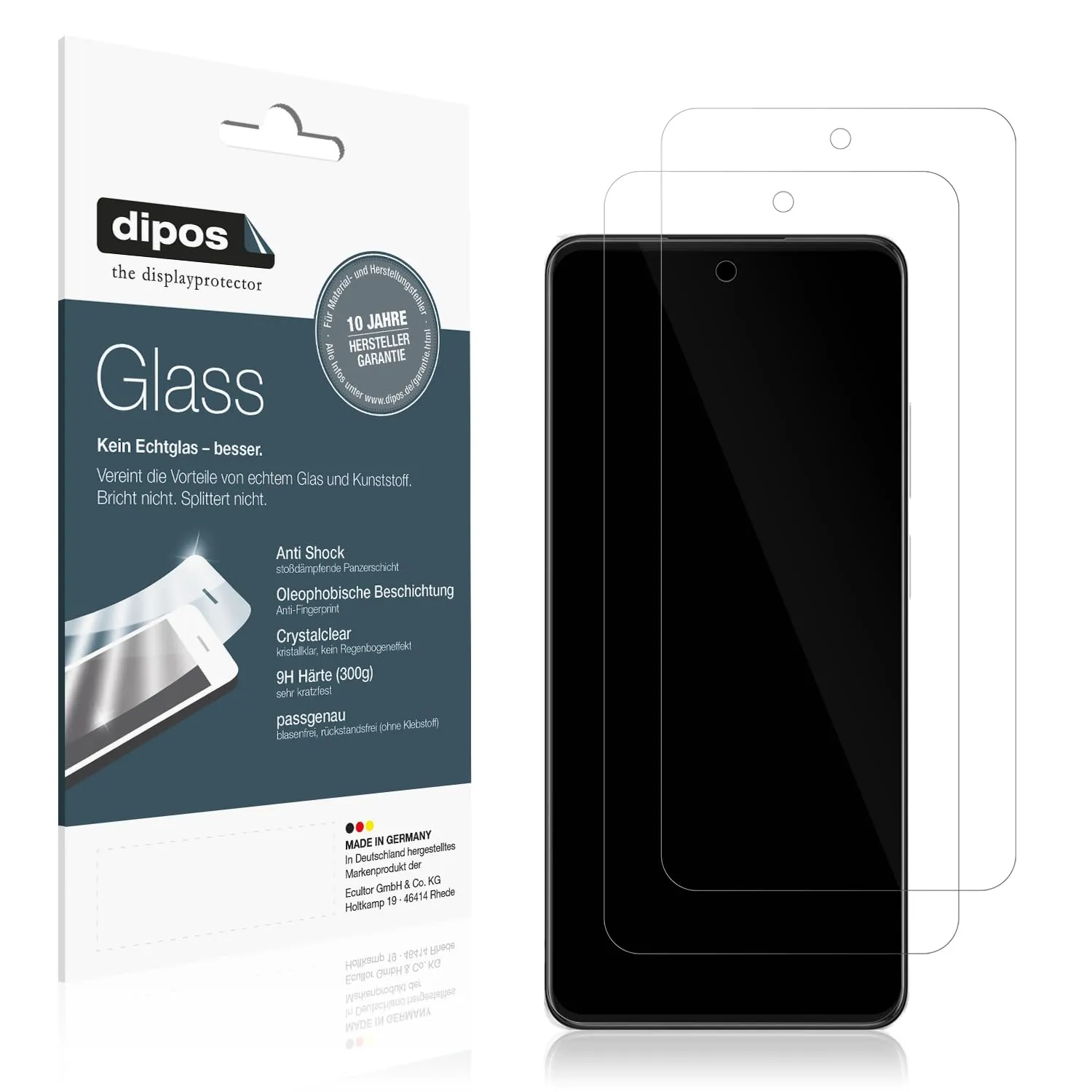 dipos I 2x Pellicola Protettiva compatibile con Oppo A40 Protezione Vetro Flessibile 9H