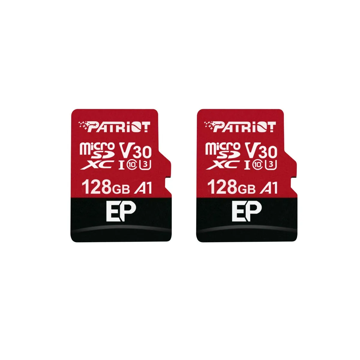 Patriot Memory 128GB A1 / V30 Scheda di memoria per telefoni e tablet Android, registrazione video 4K - Pacco da 2