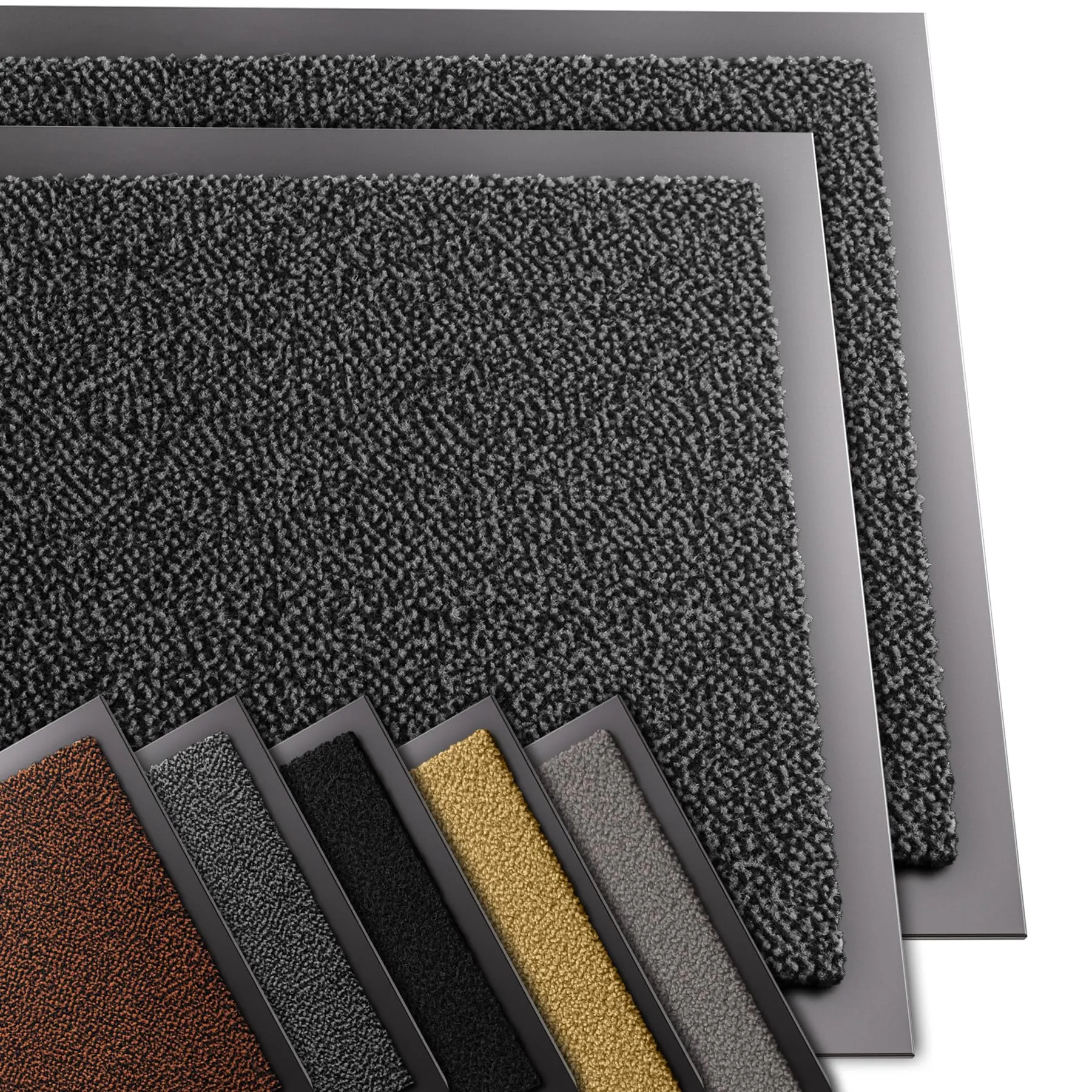 VOUNOT® 2 Pezzi Zerbino Ingresso Casa da Esterno, Tappeto Entrata Interno, Resistente Sporco, Antiscivolo e Essorbente, 40x60 cm, Grigio-Nero