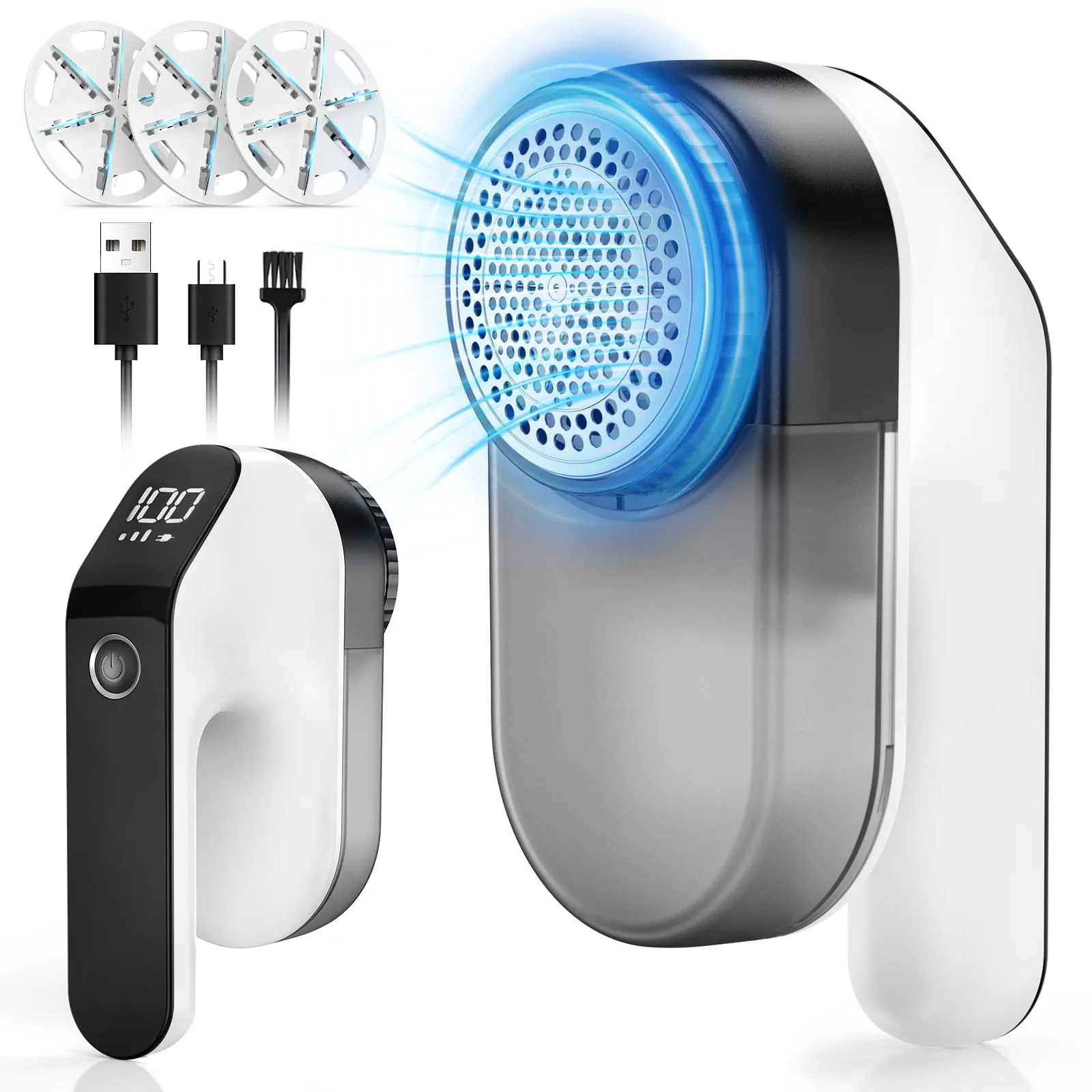 NIWOHOM Levapelucchi Elettrico, Togli Pelucchi Elettrico con 3 Velocità Regolabili e Motore Potente, Leva Pelucchi Maglioni di 6 Lame, Rimuovi Pelucchi Adatto Maglioni Cappotti Coperte Regalo