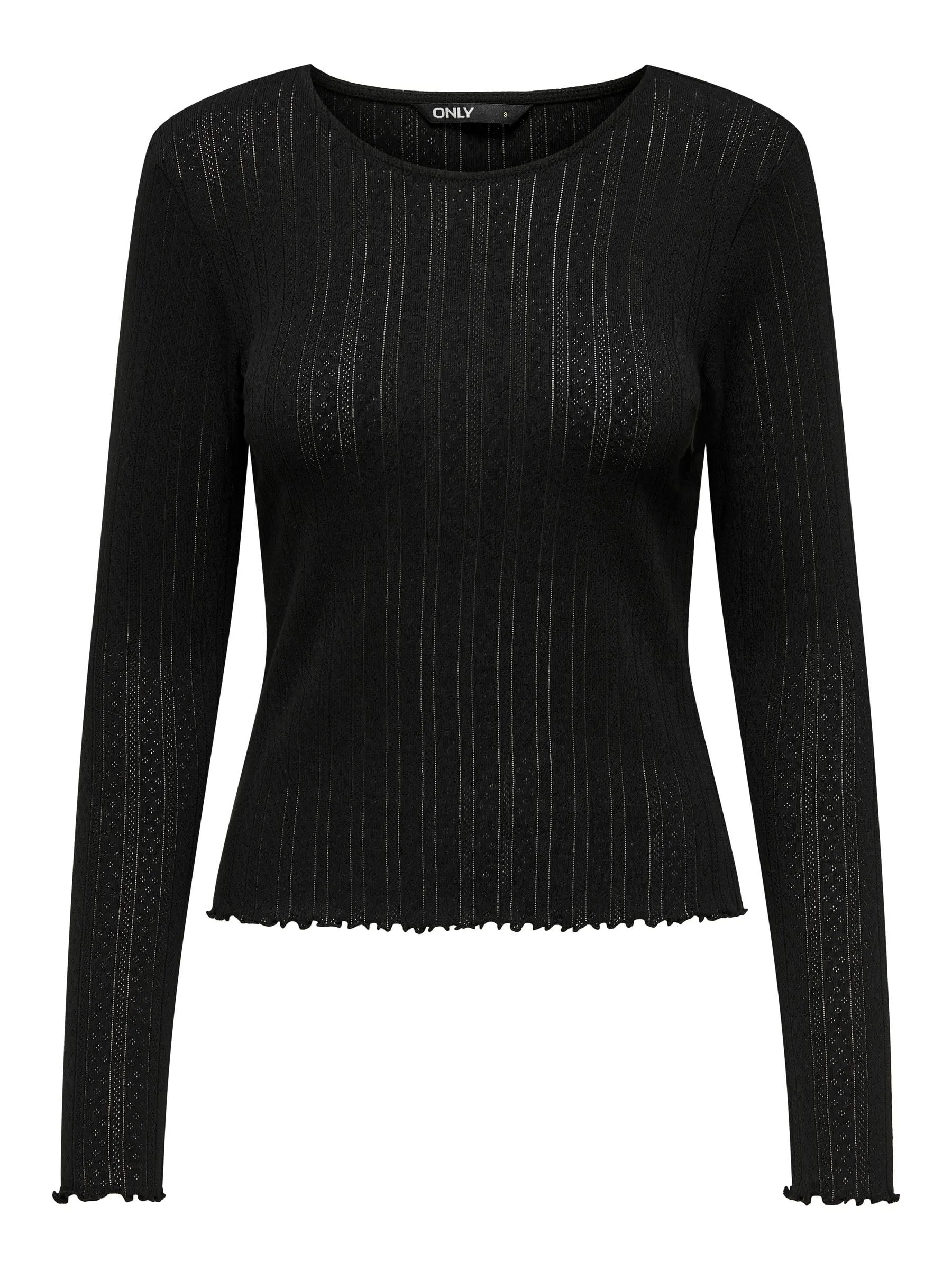 ONLY Onlcarlotta L/S Top Noos Jrs Maglietta a maniche lunghe, Donna, Nero, S