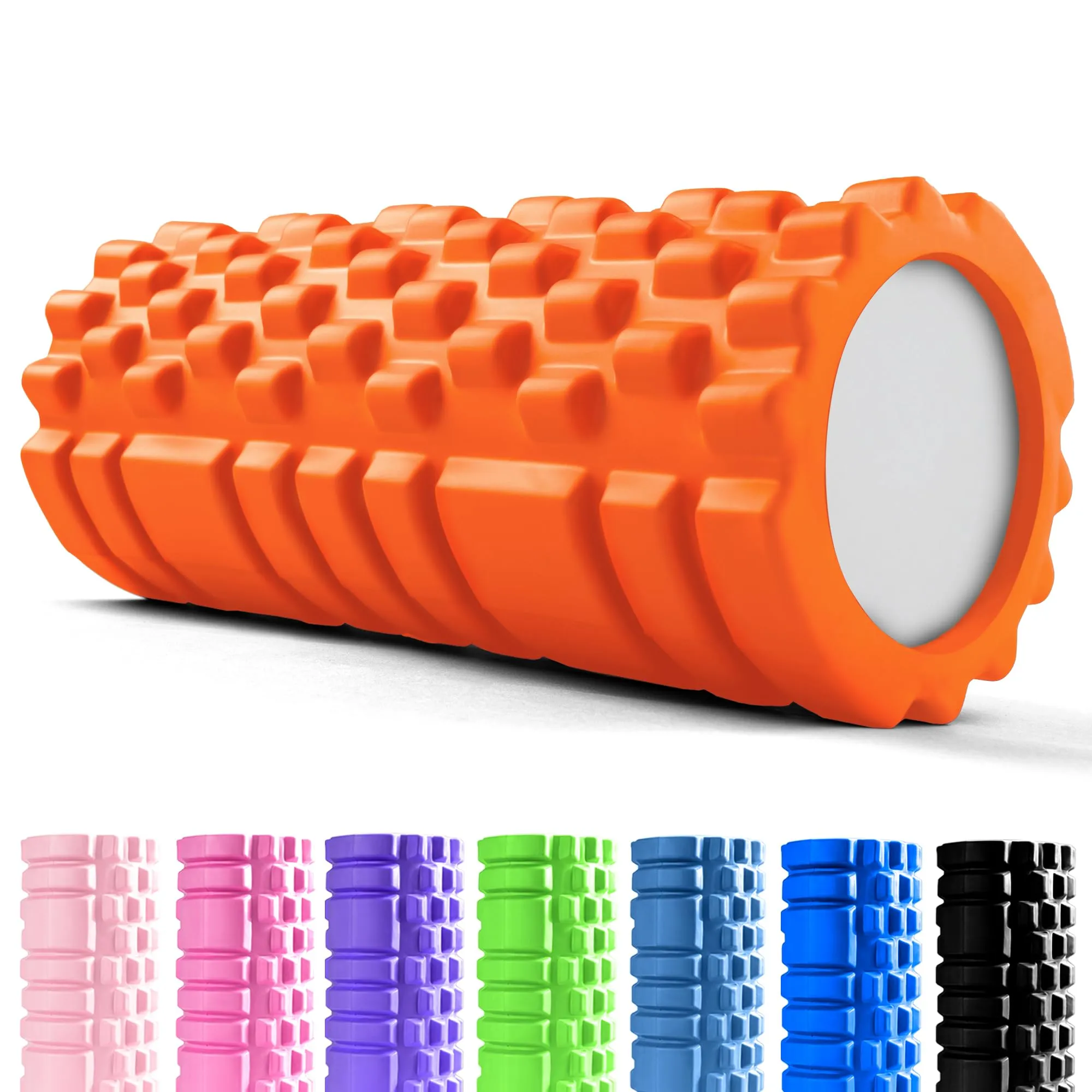 unycos - Foam Roller di Automassaggio Muscolare, Rullo Fitness in EVA Dura per Massaggi【Carico 130 kg | 33x14 cm】Yoga, Pilates, Terapia con Rullo Ultraleggero, Strumento per il Recupero (Arancione)