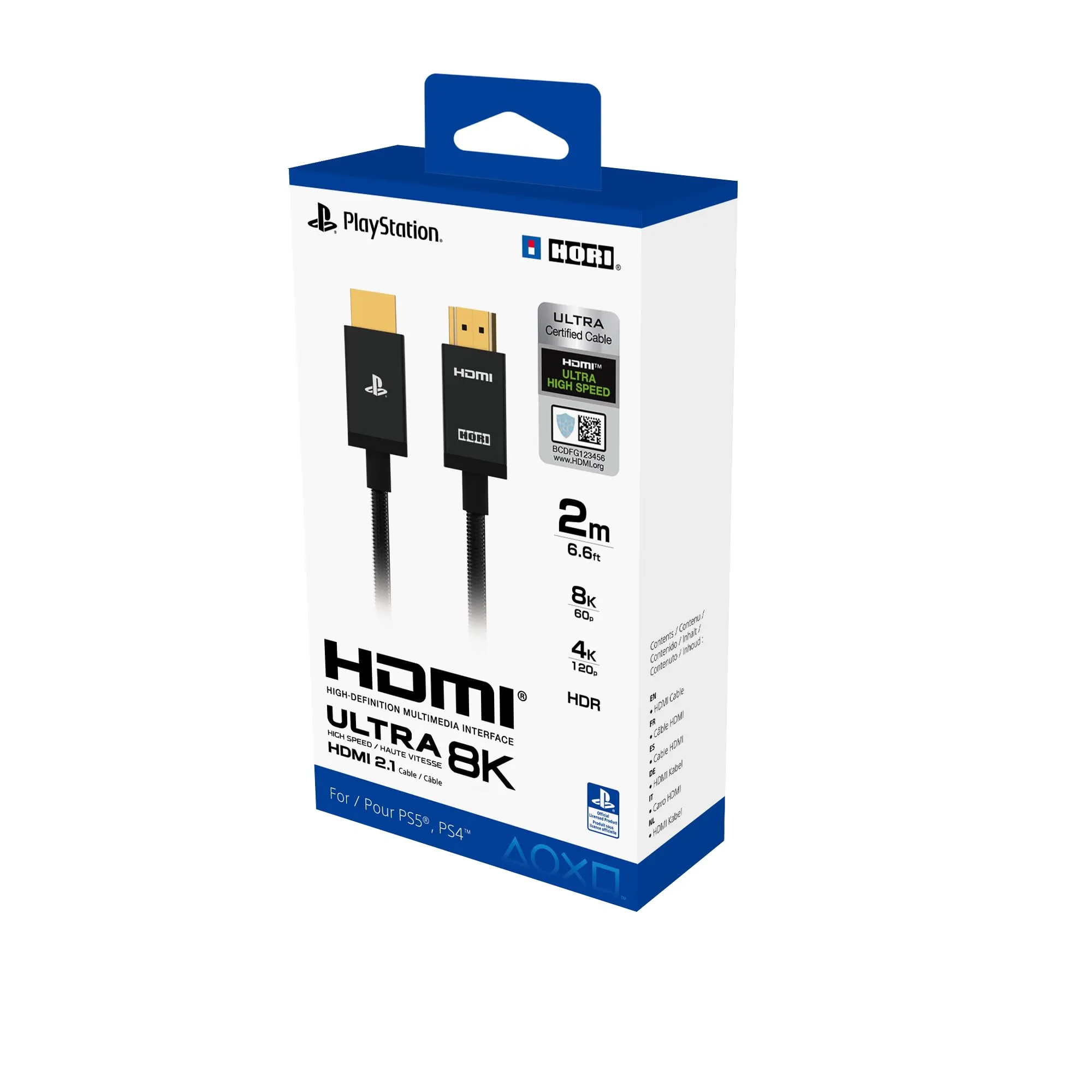 HORI Cavo HDMI 2.1 8K ad altissima velocità per Playstation® 5 - Licenza ufficiale di Sony