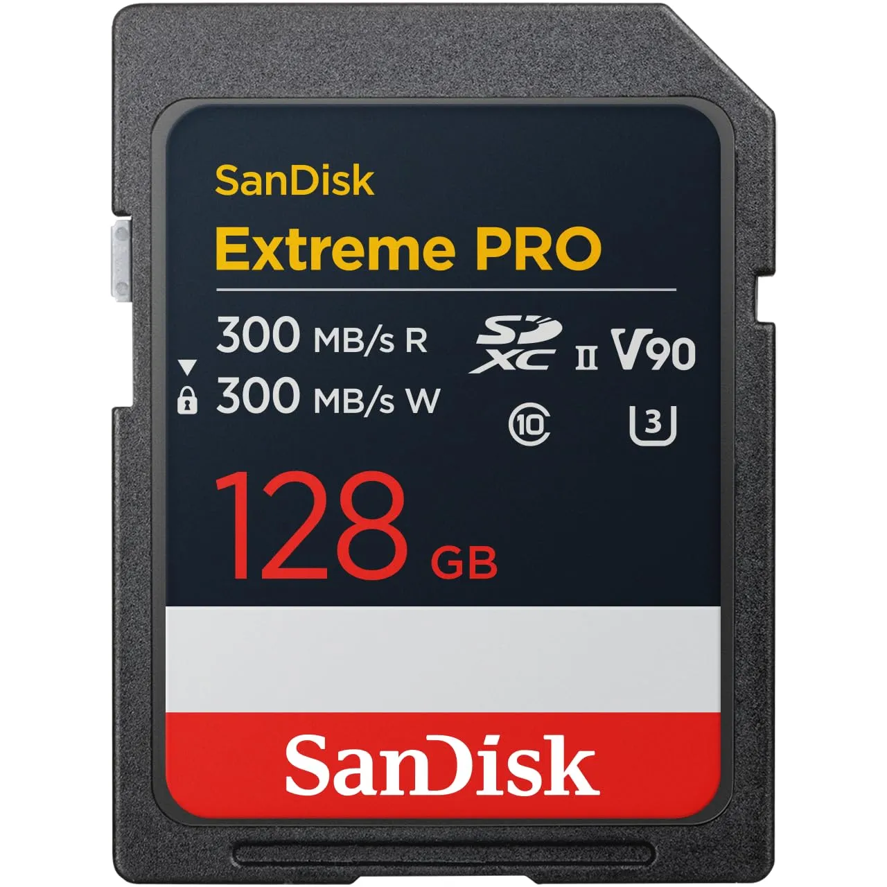 SanDisk Extreme PRO 128GB scheda SDXC, UHS-II, velocità di lettura fino a 300 MB/s, velocità di scrittura fino a 300 MB/s, V90, Video in 8K di qualità cinematografica
