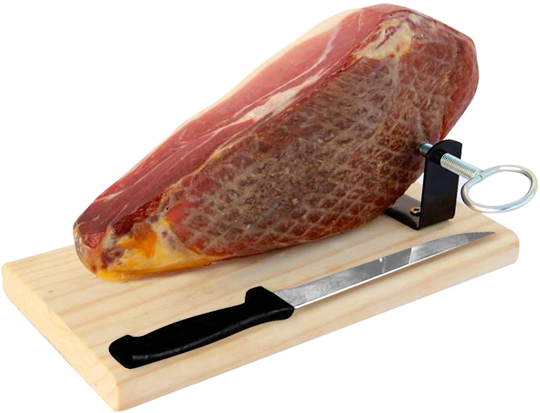 Prosciutto Crudo Serrano Spagnolo Stagionato e Disossato (Jamon Serrano) + Porta Prosciutto + Coltello 1 Kg (Mini) Jamonprive