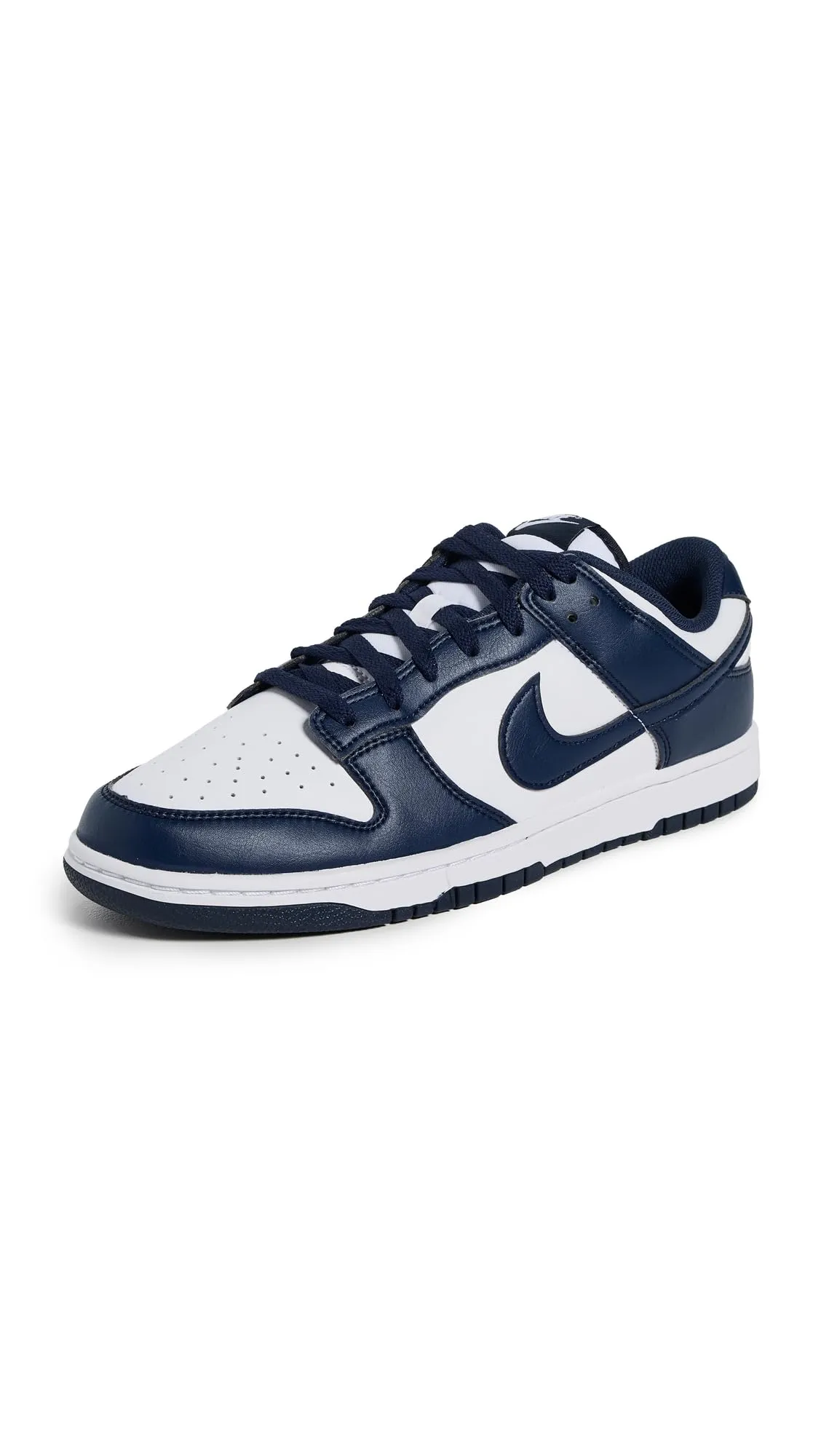 NIKE Dunk Low Retro, Sneaker Uomo, White Midnight Navy White, 42.5 EU