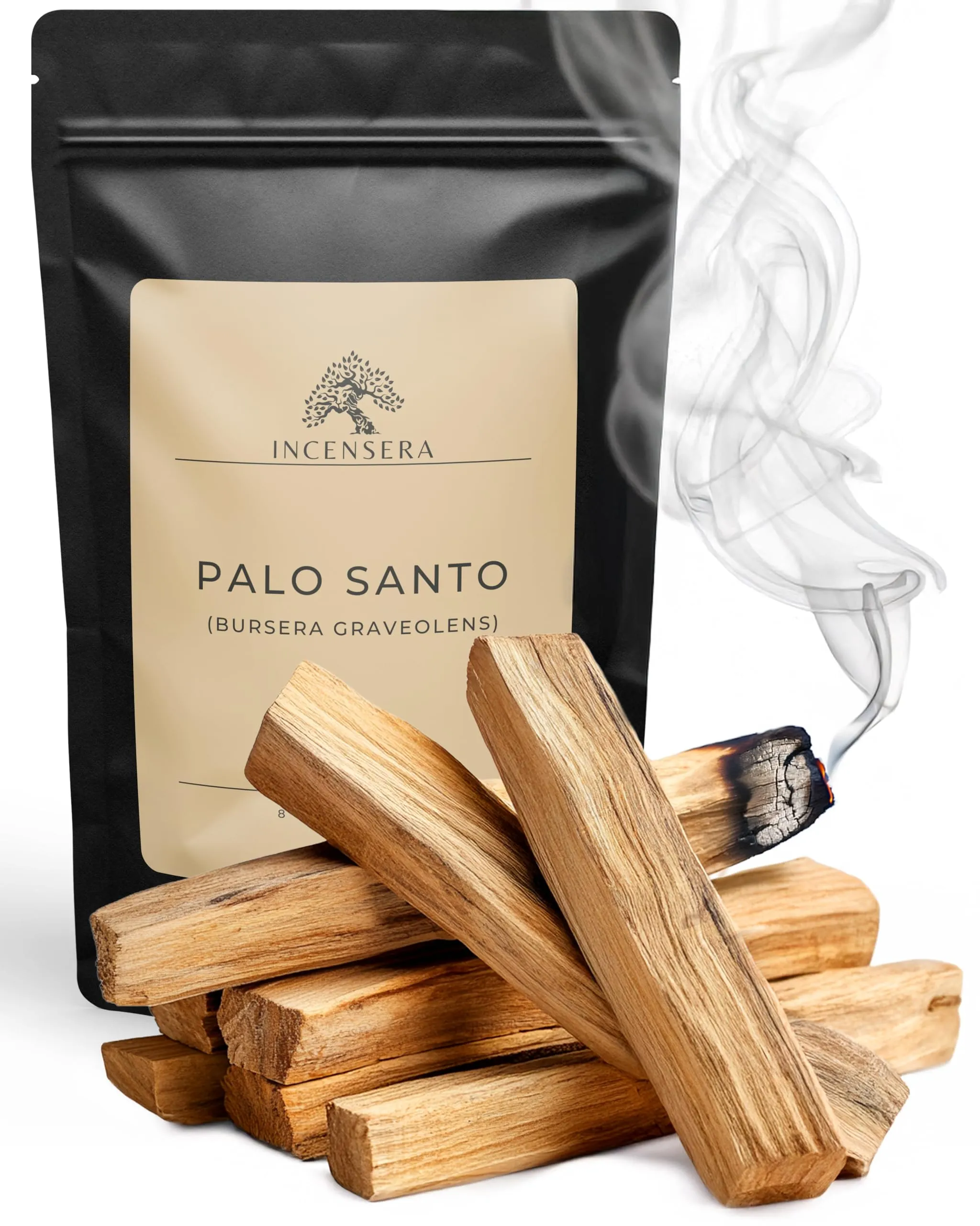 Incensera Palo Santo Incenso Legnetti– 8 Palo Santo Naturale (10 cm) - Purificazione, Meditazione, Aromaterapia e Pulizia Energetica - Raccolti in Modo Etico e Sostenibile