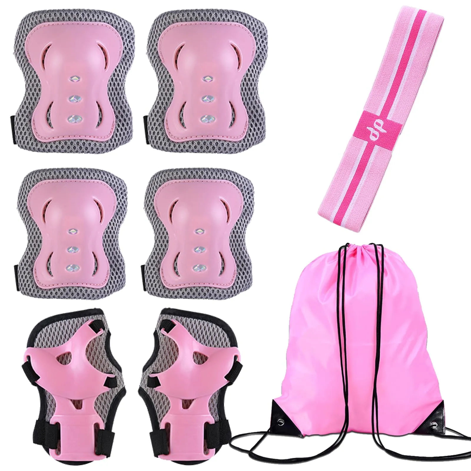DKDDSSS Set di protezioni per bambini, ginocchiere, gomitiere e polsiere, per bambini e bambine, per pattinaggio, skateboard, bicicletta, per bambini dai 3 ai 10 anni