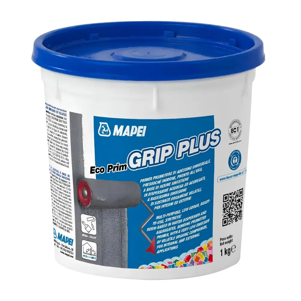 MAPEI Eco Prim Grip Plus Primer Promotore Adesione Universale Intonaci Rasature Adesivi Interno Esterno Parete Pavimento (1 kg)