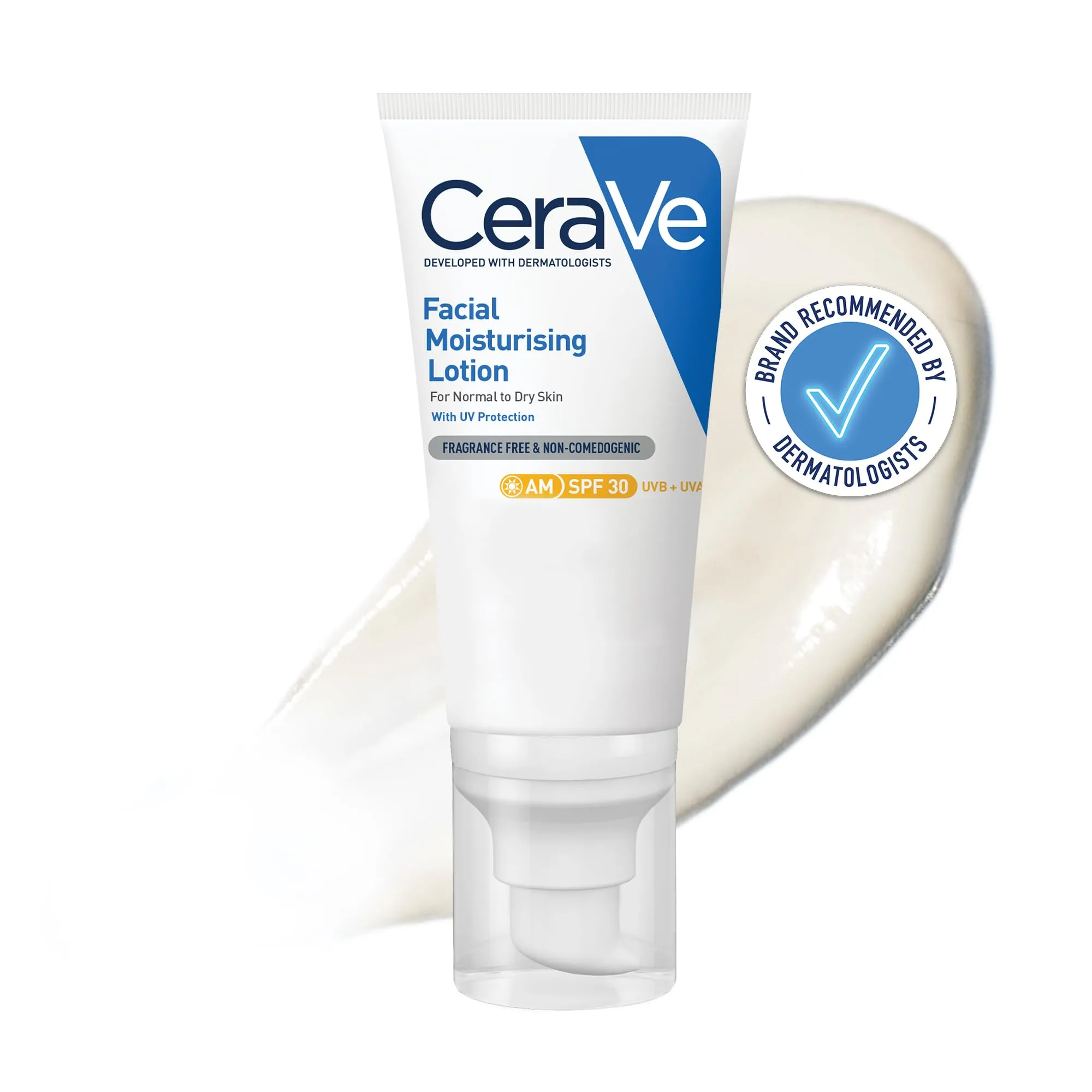CeraVe Crema Idratante Viso SPF 30, Per Pelli da Normali a Secche, Idratazione Profonda, Ad Assorbimento Rapido, Con Protezione Solare SPF 30 e Acido Ialuronico, 52 ml