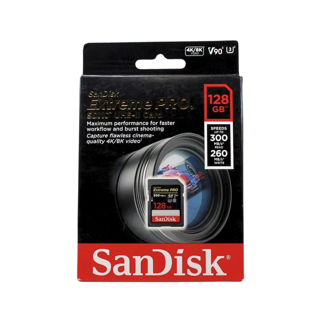 SanDisk 128GB Extreme PRO scheda SDXC fino a 300 MB/s UHS-II Class 10 U3 V90