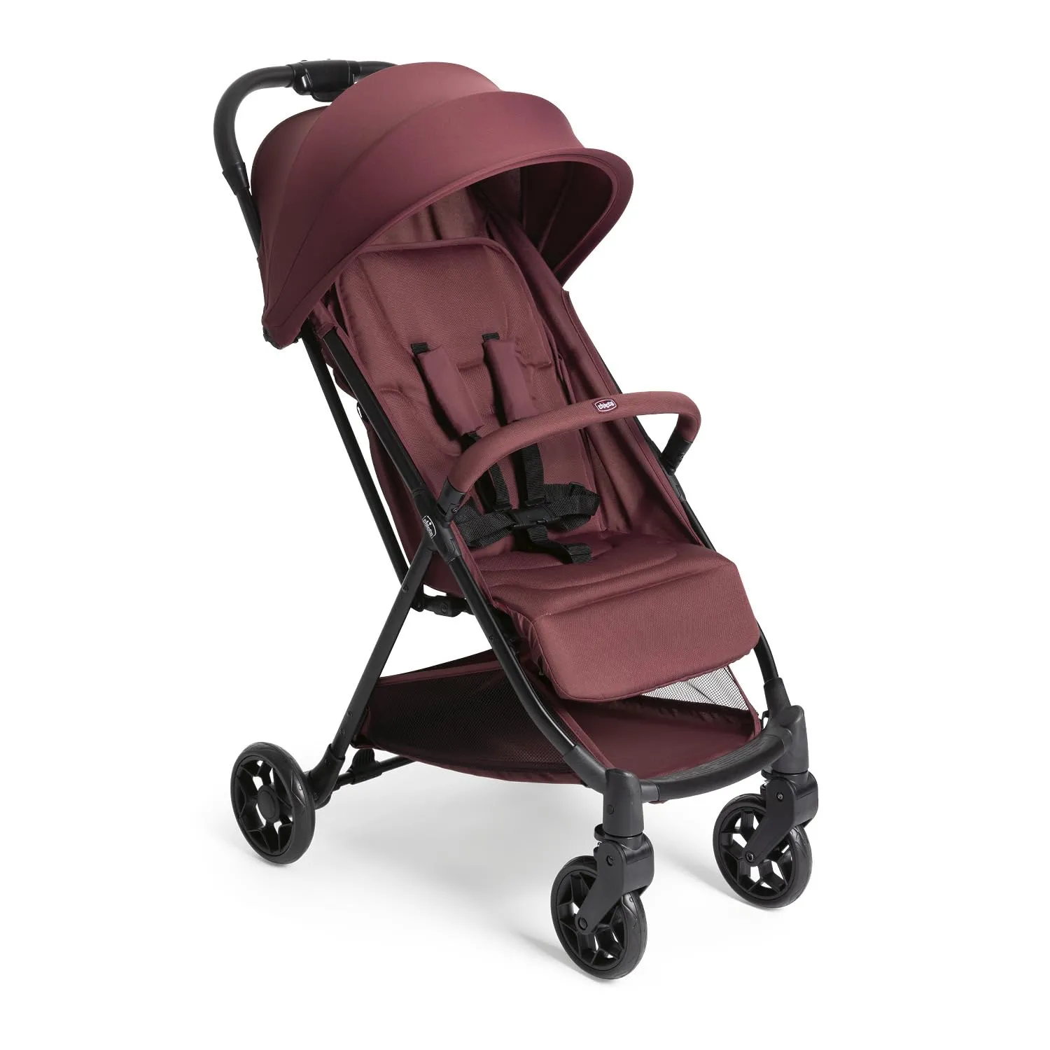 Chicco Urbino, Passeggino 0+ Mesi-22 Kg, Passeggino Leggero con Chiusura Smart e Compatta, Capotte Estensibile con Trattamenti UV50+ Antipioggia, Schienale Reclinabile e Regolabile, Poggiagambe, Rosso