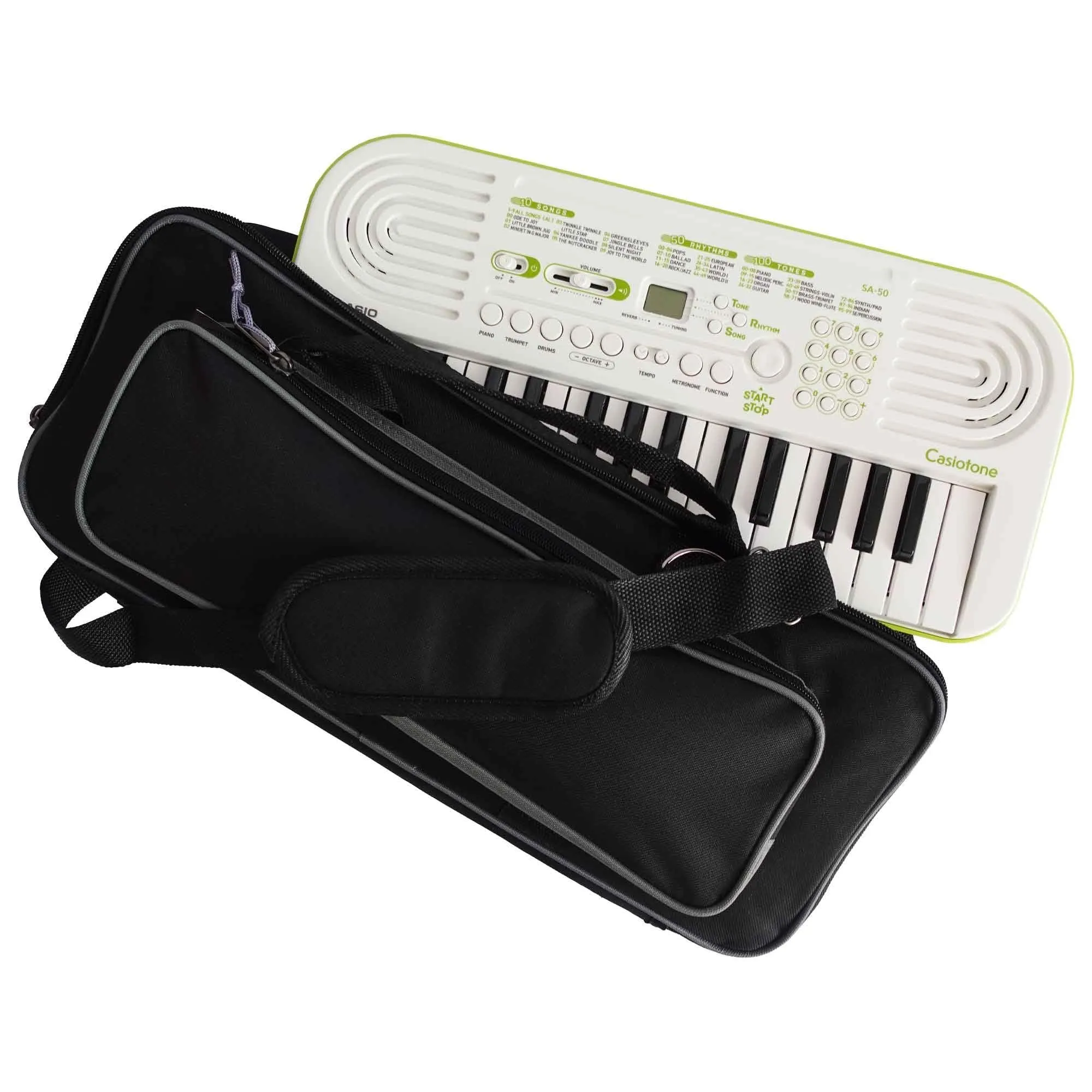 Custodia Protettiva Imbottita per Mini-Tastiere Casio SA46, SA47, SA50, SA51 - Borsa Poliestere Antistrappo con Tracolla, 48x18x6 cm - Creato da MusicalStore2005