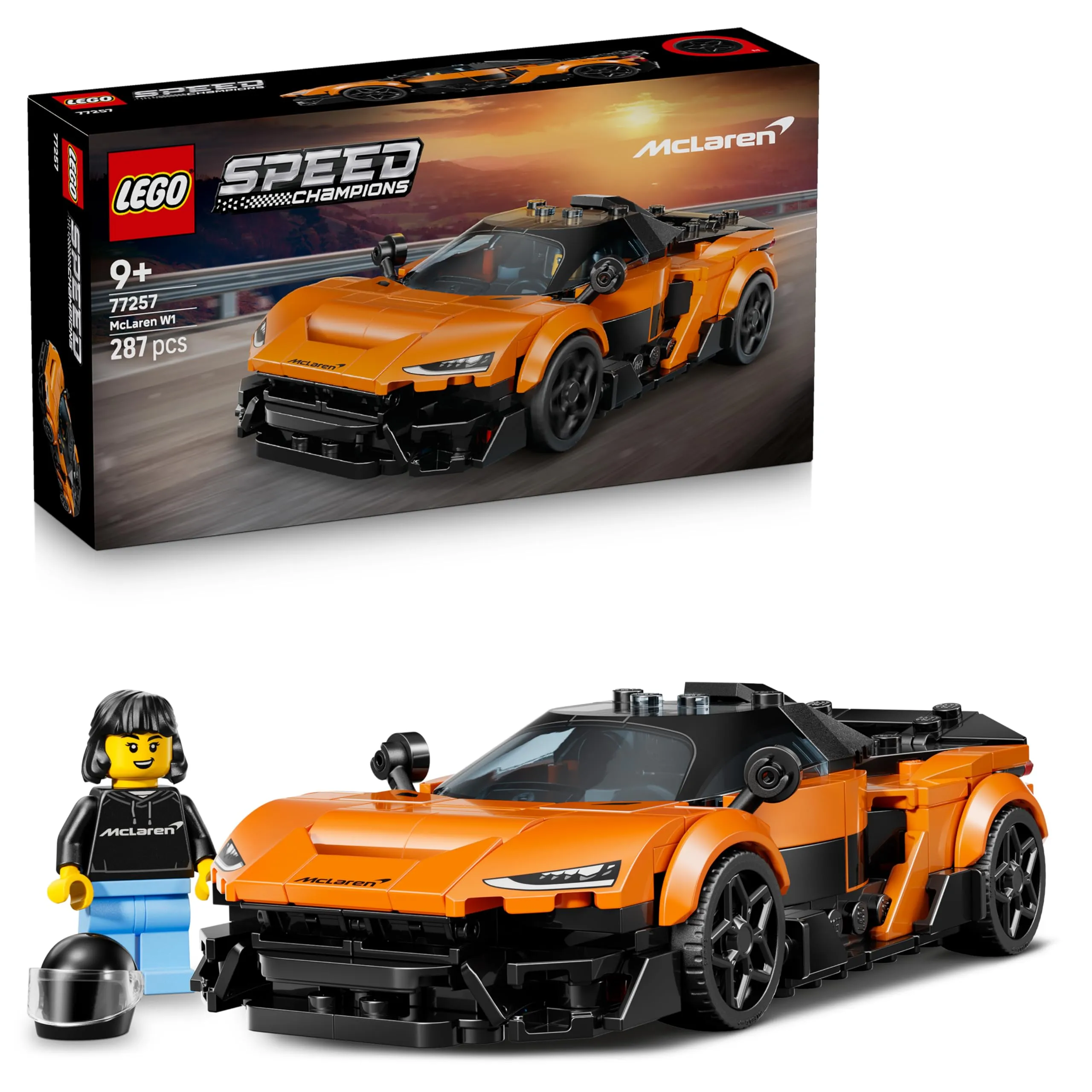LEGO Speed Champions McLaren W1 Macchina Giocattolo - Modello di Auto con Minifigure da Collezione del Pilota - Idea Regalo di Compleanno per Bambini da 9 Anni in su Fan degli Sport Motoristici 77257