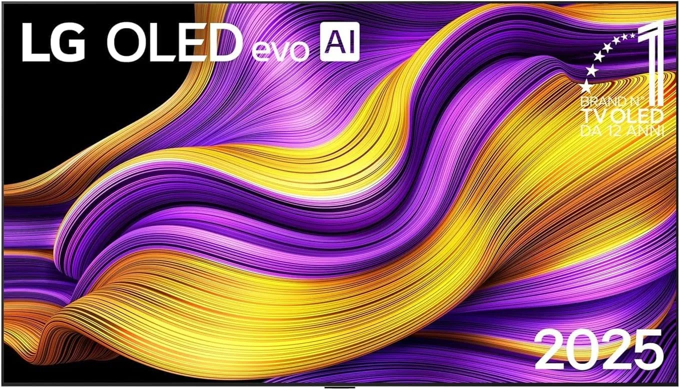 LG OLED evo AI G5 TV 83 pollici, Smart TV 4K, Staffa a muro inclusa, Processore α11 Gen2, Brightness Booster Ultimate, webOS con AI, Dolby Vision e Atmos, VRR e GSYNC 4K@165Hz, OLED83G54LW 2025