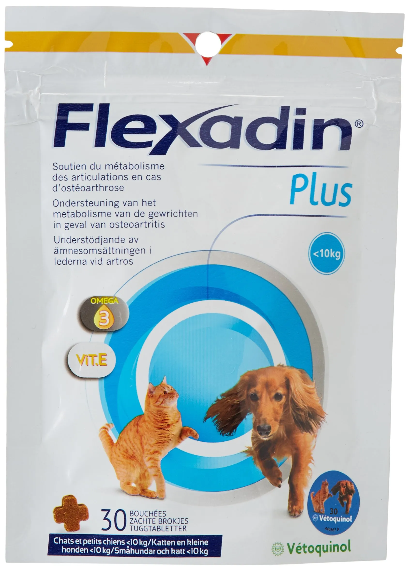 Vetoquinol Flexadin Plus integratore Alimentare per Gatti/Cani di Meno di 10 kg