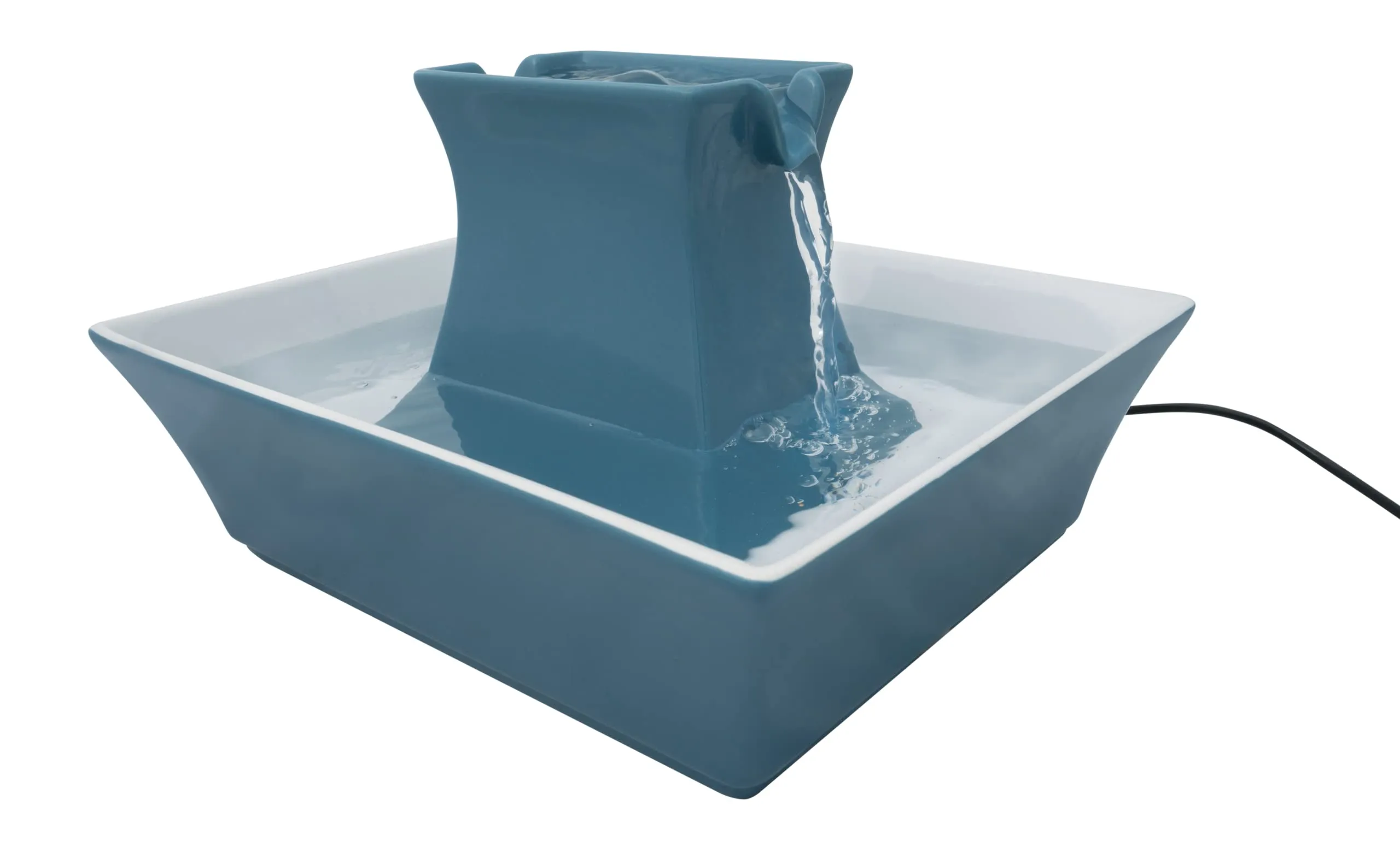 PetSafe Fontanella per Cani e Gatti in Ceramica Pagoda Drinkwell - Capacità di 2 Lt - Blu, 4 unità