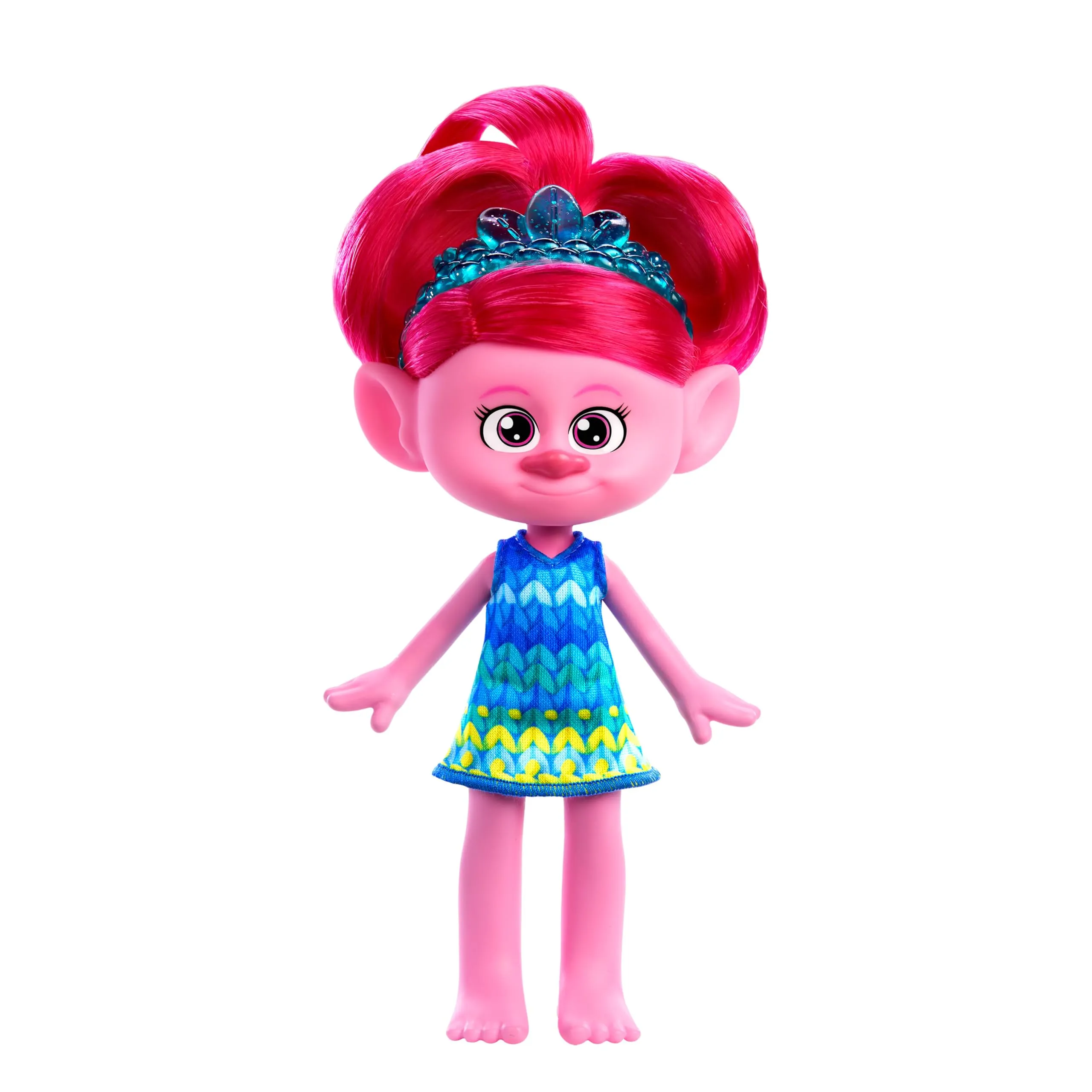 Mattel Trolls 3 - Tutti Insieme - Regina Poppy Alla Moda, bambola con capelli rosa da decorare, abito rimovibile e accessori inclusi, look ispirato al film, giocattolo per bambini, 3+ anni, HNF13