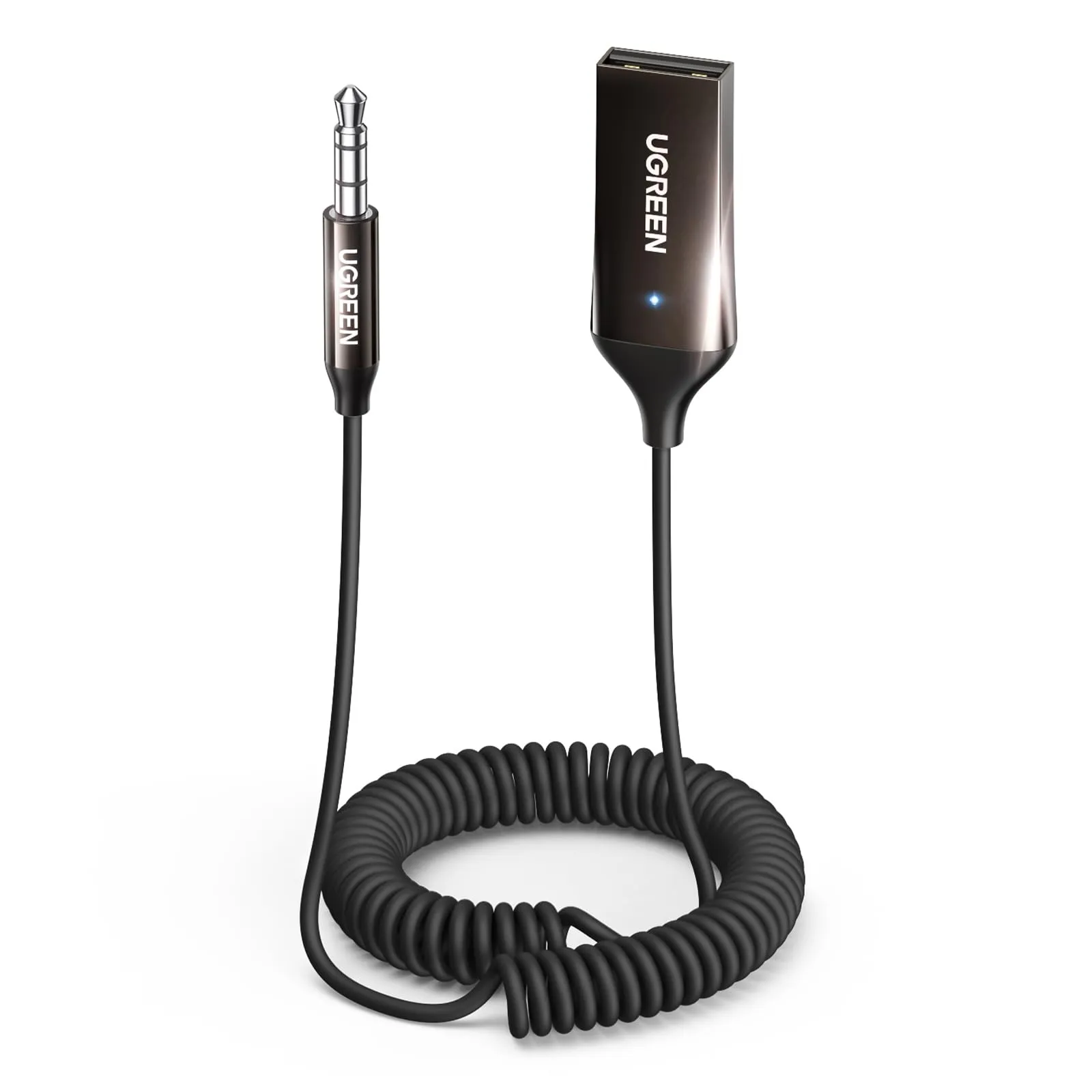 UGREEN Ricevitore Bluetooth 5.4 con Jack AUX da 3,5mm e Adattatore Audio Wireless USB con Microfono Incorporato e Cavo per Auto Altoparlante Domestico Amplificatore