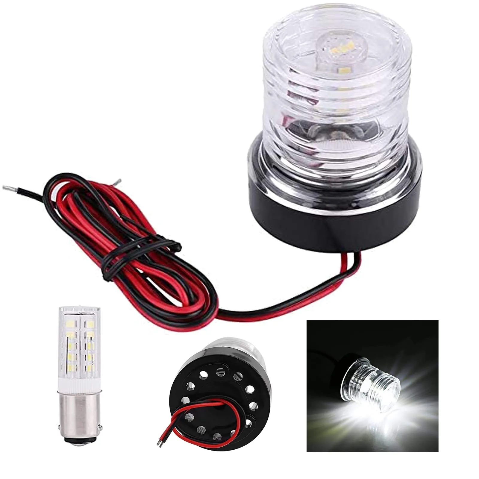 Geloo LED Ripiegare la Luce di Ancoraggio Barca Luce Tutto Rotondo 360 ° Luci Interne Di Navigazione Barca (7.1CM/2.8")
