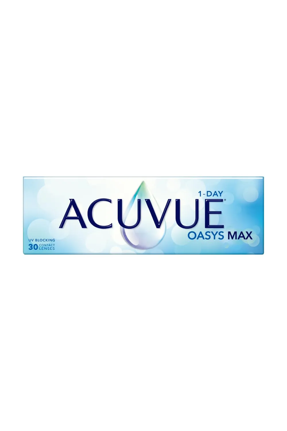 ACUVUE OASYS MAX 1-Day, lenti a contatto giornaliere; Comfort tutto il giorno e visione nitida, filtrano la maggior parte della luce blu-viola;-1.75 diottrie; BC 8.5; DIA 14.30; 30 lenti