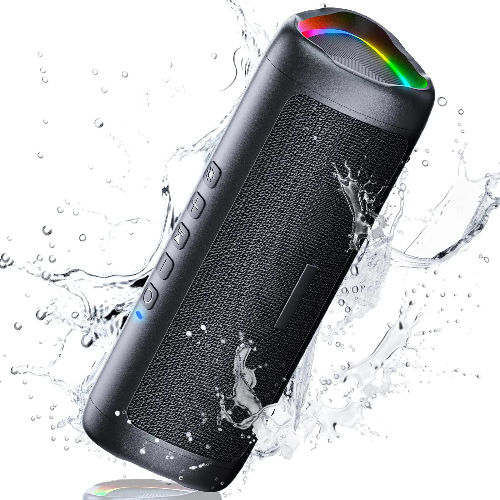 UOHHBOE Cassa Bluetooth Portatile Potente Altoparlante Bluetooth 5 3 Accoppiamento TWS 24 ore Distanza di Connessione di 30m con Luce LED Colorate per Chiamata Vivavoce AUX per Esterno Festa