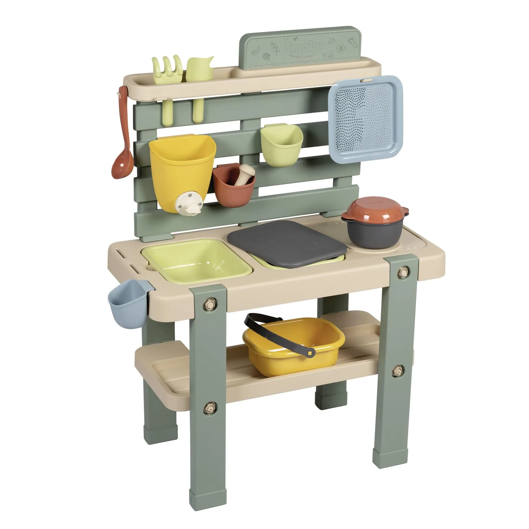Smoby -Laboratorio dei pasticci, 90% di plastica riciclata, resistente ai raggi UV, dai 3 anni, 7600840208